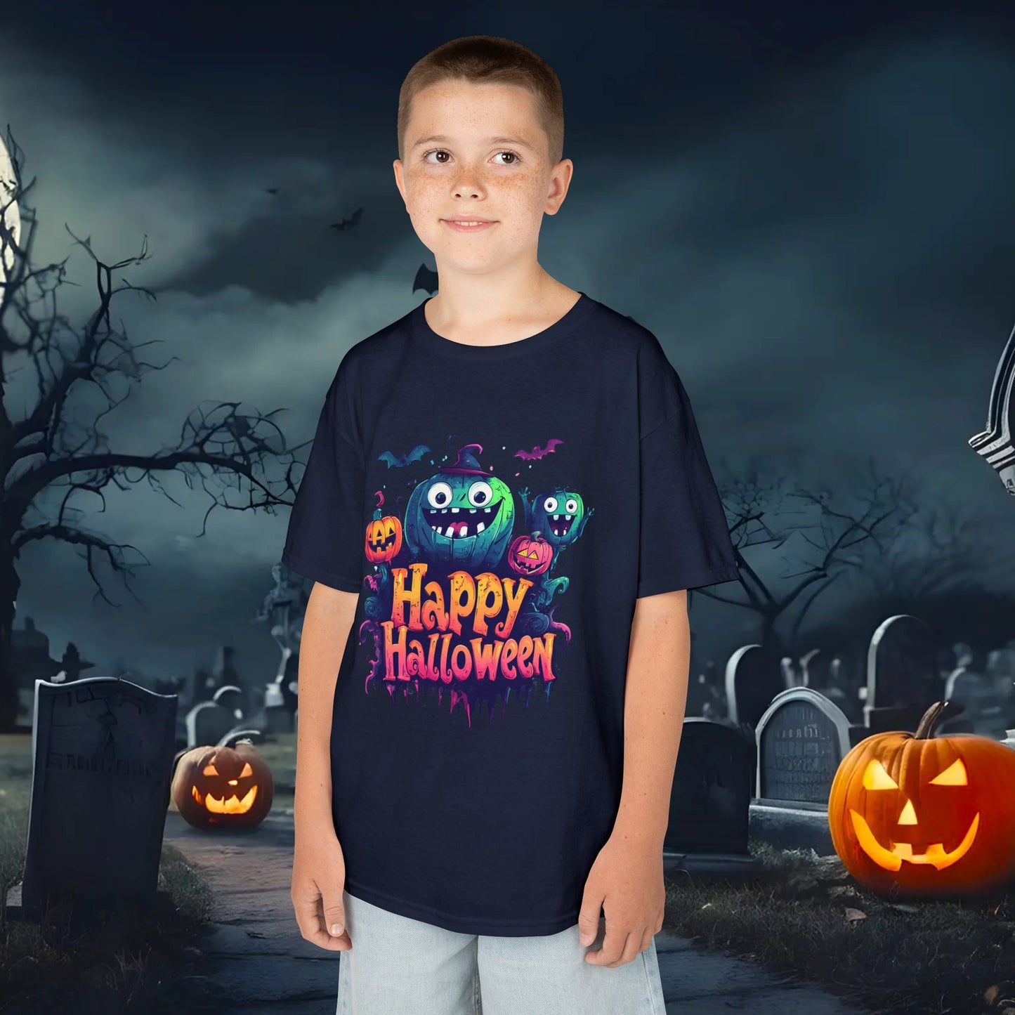 Halloween Kids Tee, Spooky T-Shirt for Children, Perfect for Halloween Parties, Trick or Treating, Gifting to Kids