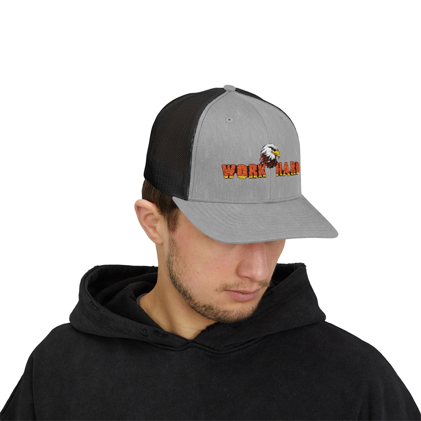 Work Hard Eagle Snapback Cap