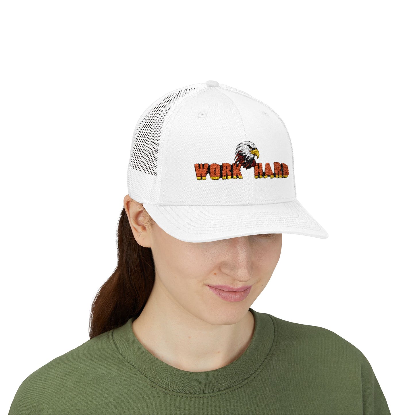 Work Hard Eagle Snapback Cap