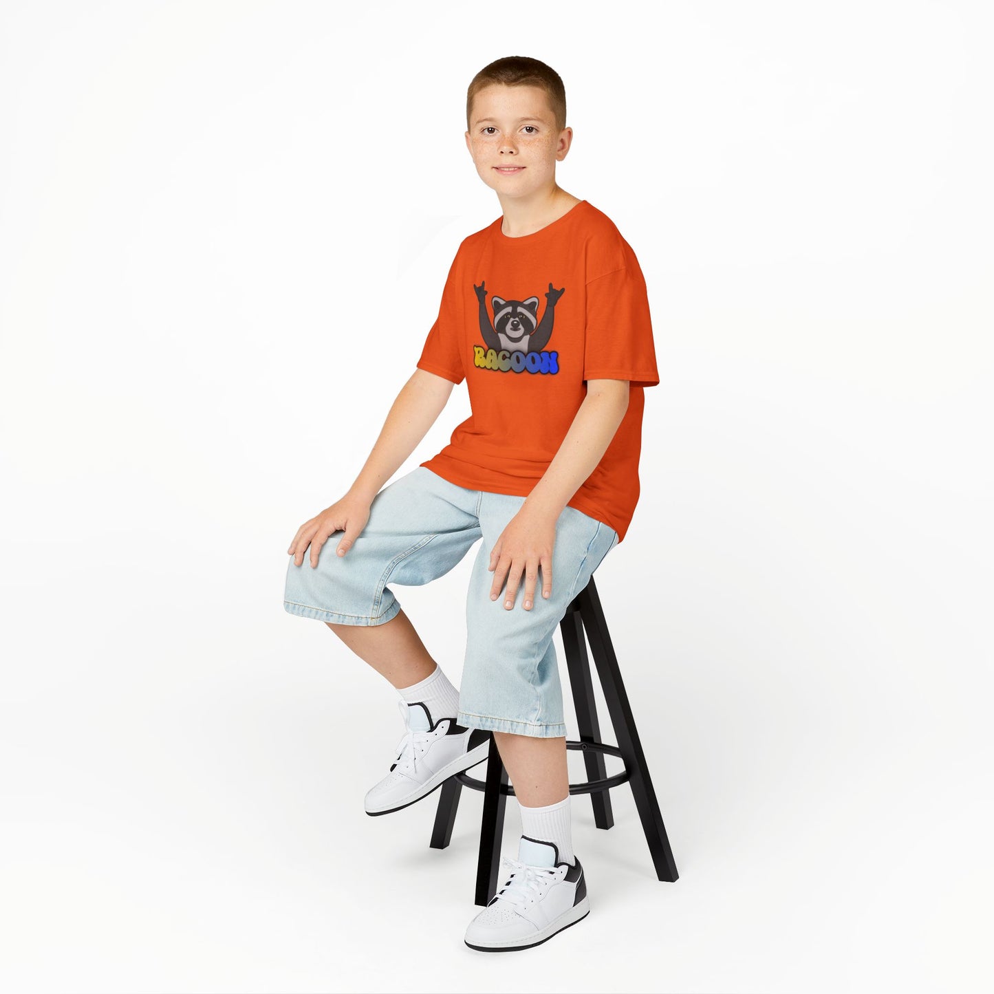 Rockin' Raccoon Kids Tee | Fun Cotton Shirt for Boys & Girls, Cute Animal Graphic Tee, Birthday Gift, Playtime Essential