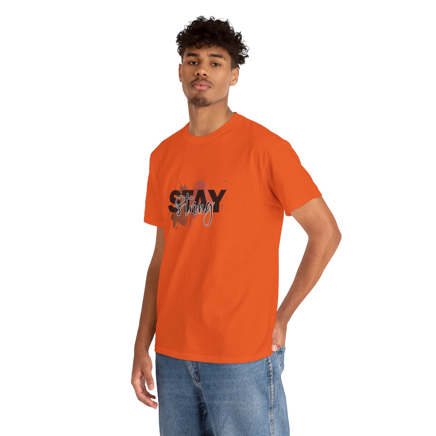 Stay Strong Unisex Heavy Cotton Tee, Inspirational T-Shirt, Motivational Apparel, Casual Wear, Gifts for Him/Her, Everyday Comfort