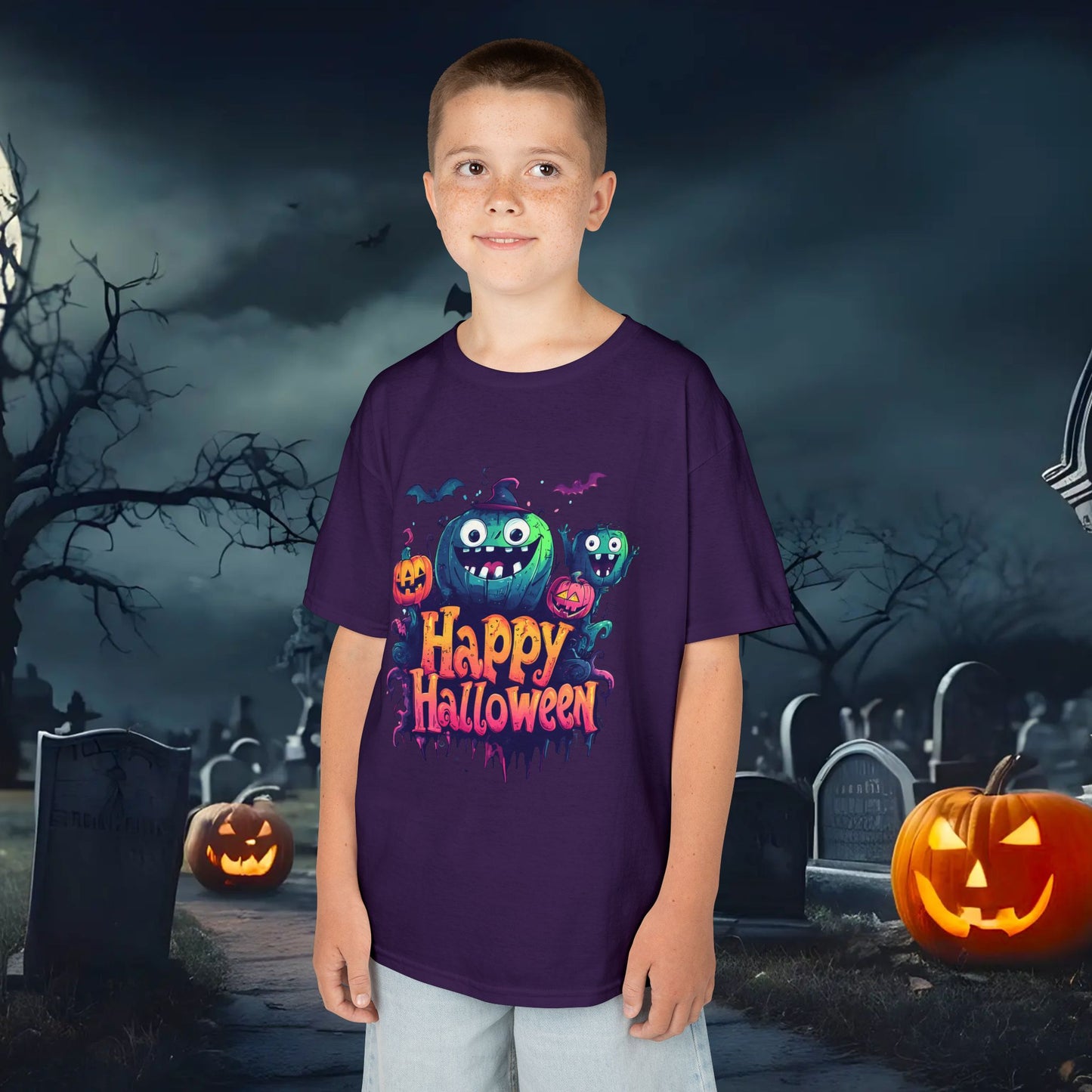Halloween Kids Tee, Spooky T-Shirt for Children, Perfect for Halloween Parties, Trick or Treating, Gifting to Kids