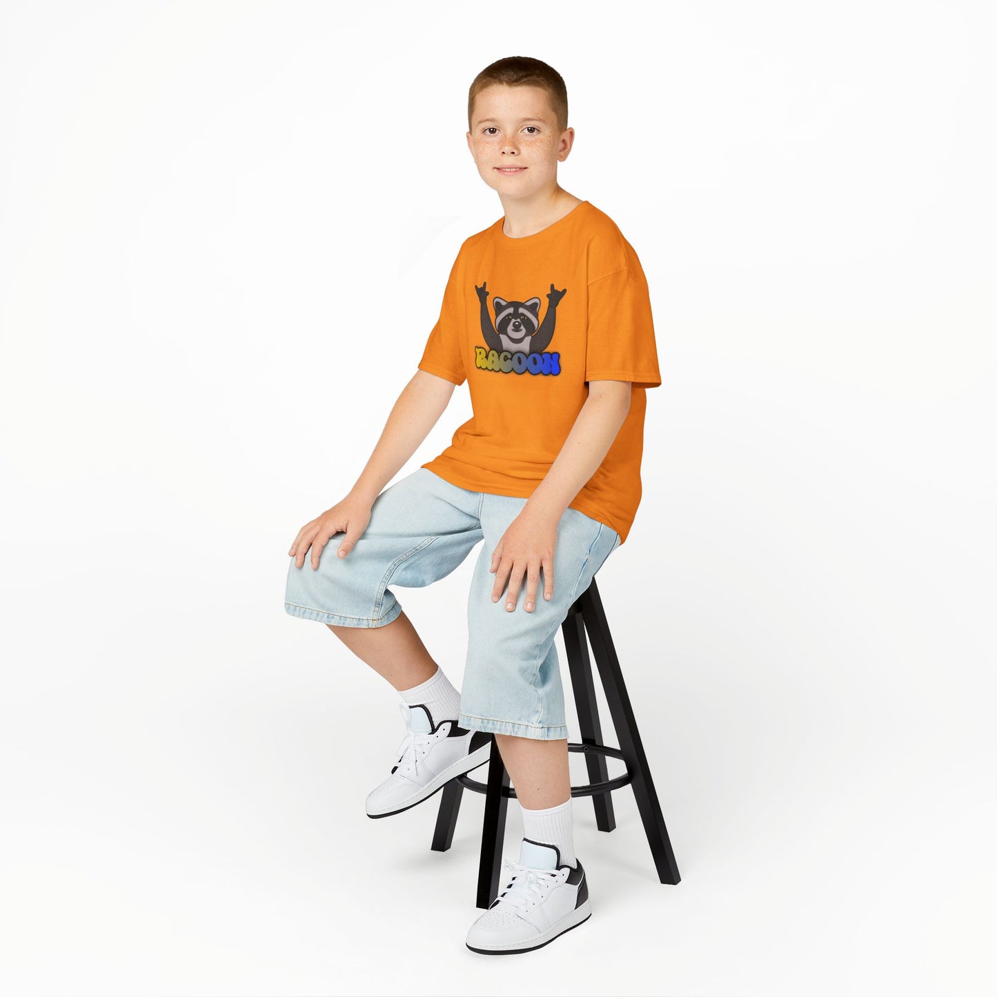 Rockin' Raccoon Kids Tee | Fun Cotton Shirt for Boys & Girls, Cute Animal Graphic Tee, Birthday Gift, Playtime Essential