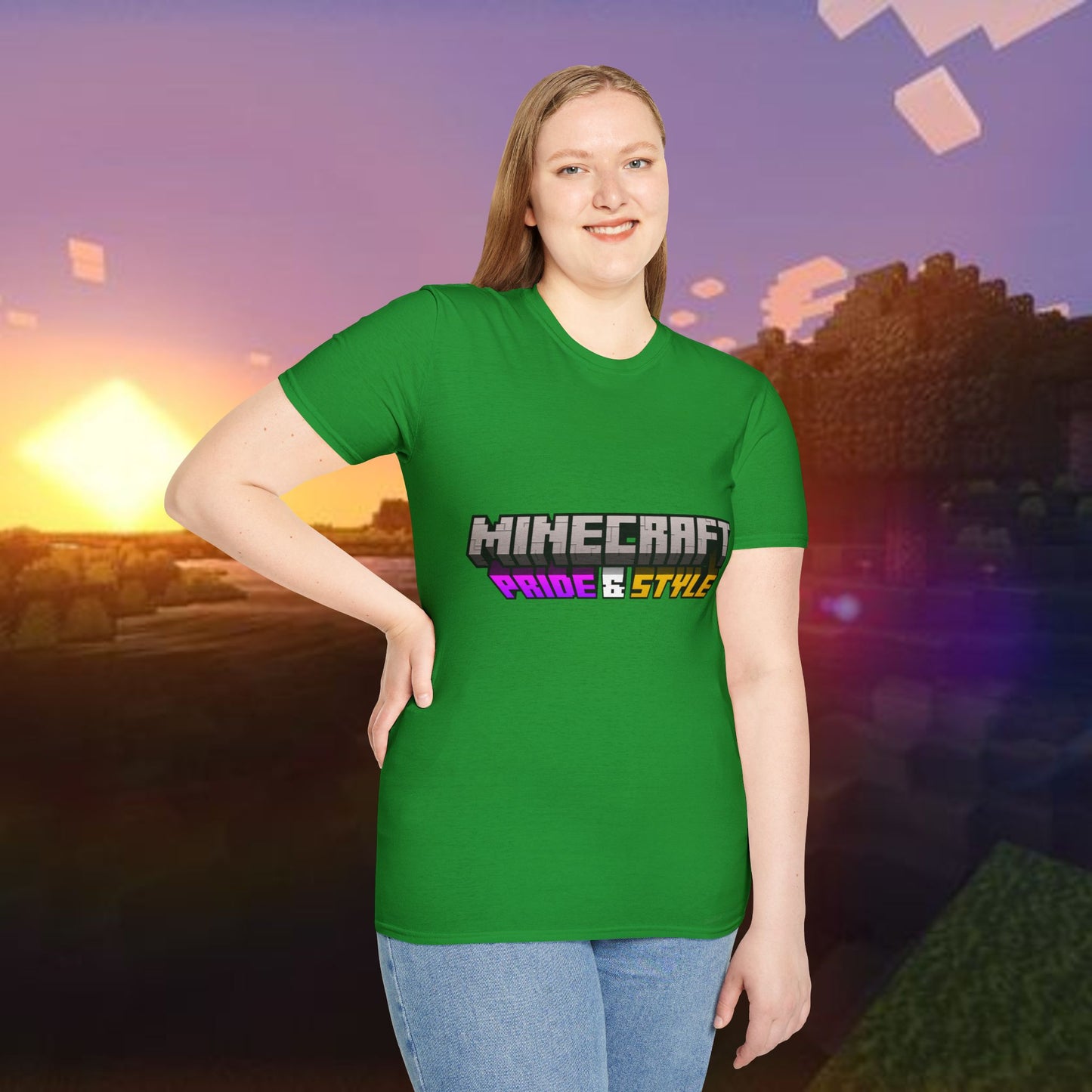 Minecraft Pride & Style T-Shirt for Game Lovers, Unisex Graphic Tee for Pride Events, Casual Wear, Gamer Gift, Comfortable Fashion