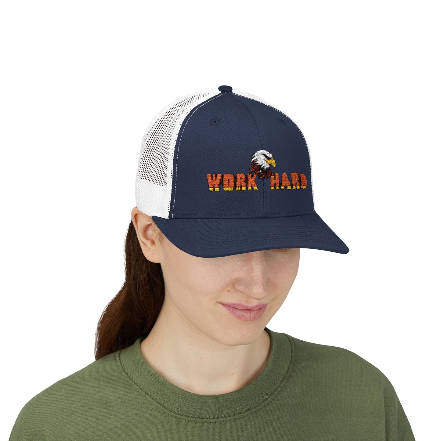 Work Hard Eagle Snapback Cap