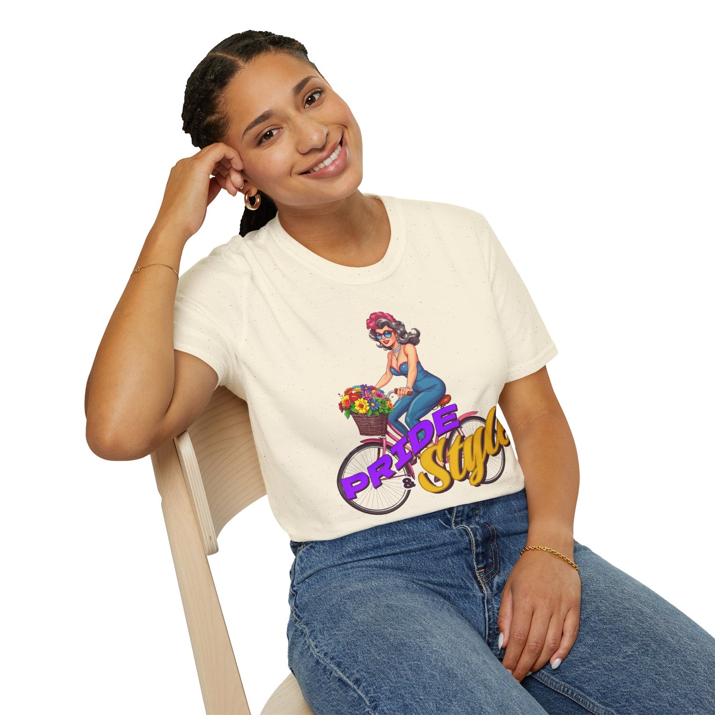 Pride Style Unisex T-Shirt, Fun Summer Tee, LGBTQ+ Gift, Bike Lover Shirt, Festival Wear, Colorful Pride Apparel