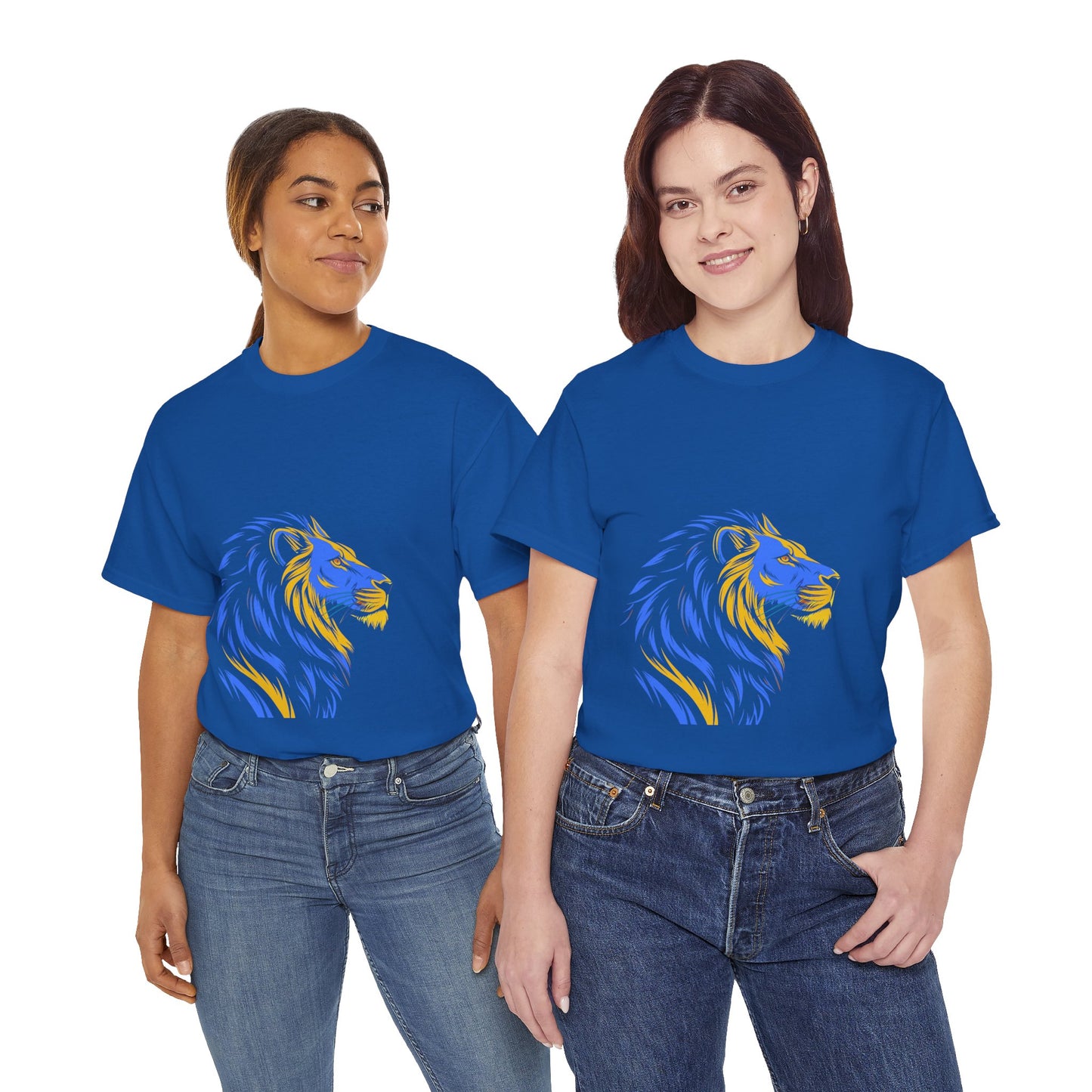 Stylish Lion Graphic Tee for Animal Lovers, Unisex Heavy Cotton T-Shirt, Casual Wear, Birthday Gift, Nature Lover's Top, Unique Design