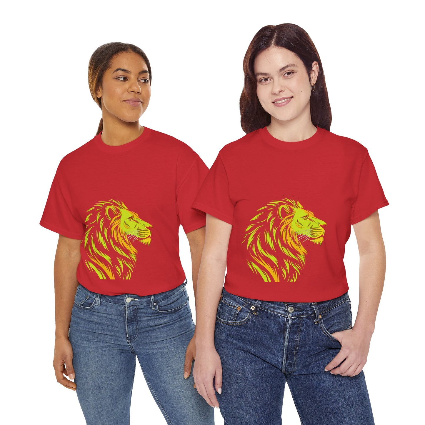 Stylish Lion Graphic Tee for Animal Lovers, Unisex Heavy Cotton T-Shirt, Casual Wear, Birthday Gift, Nature Lover's Top, Unique Design