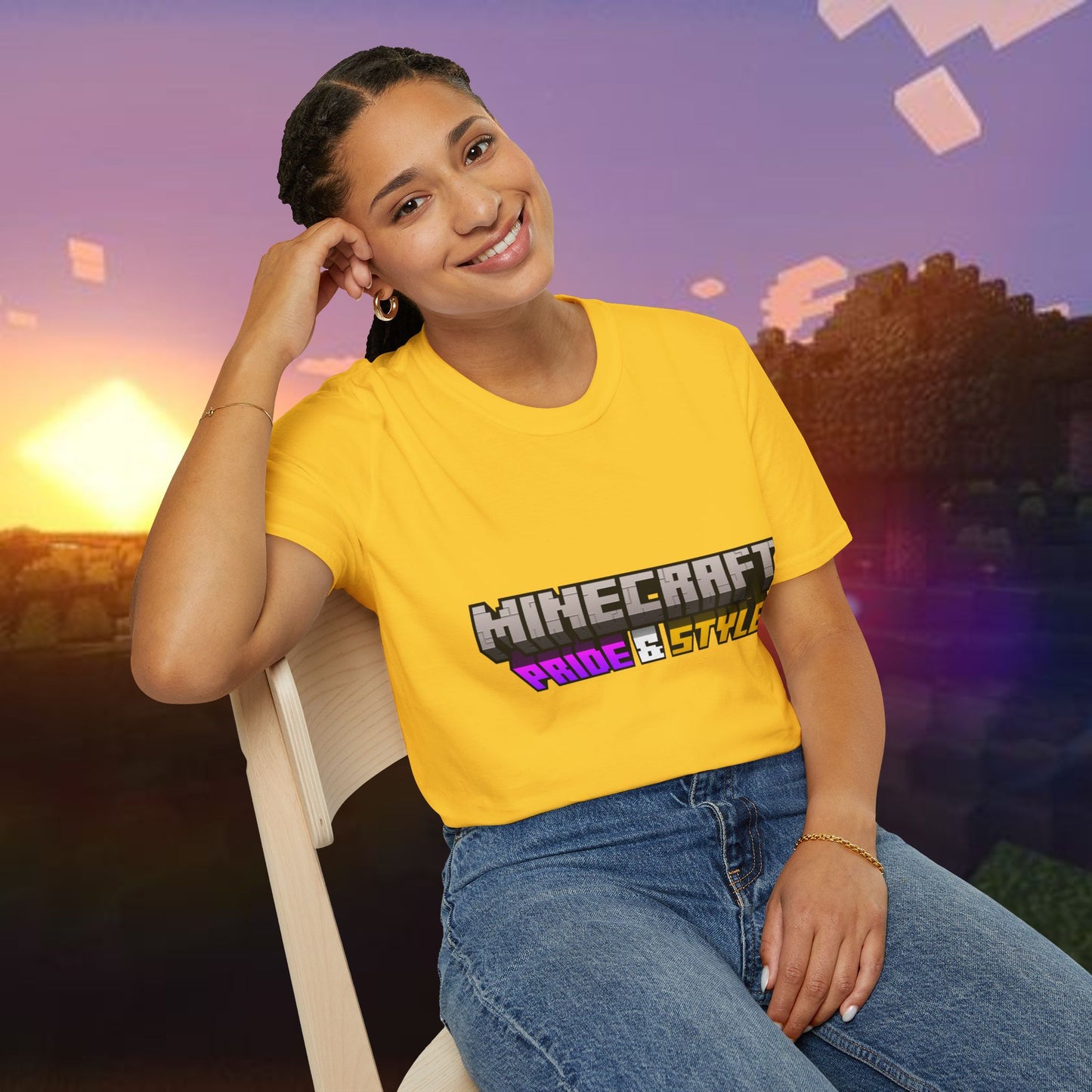 Minecraft Pride & Style T-Shirt for Game Lovers, Unisex Graphic Tee for Pride Events, Casual Wear, Gamer Gift, Comfortable Fashion