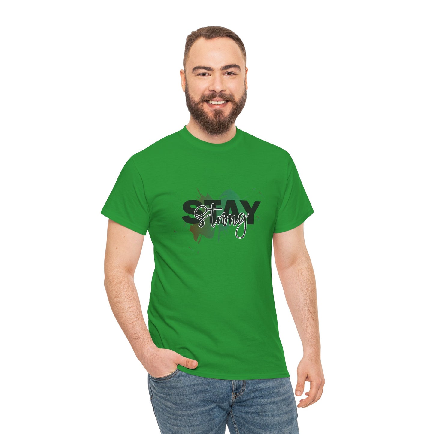 Stay Strong Unisex Heavy Cotton Tee, Inspirational T-Shirt, Motivational Apparel, Casual Wear, Gifts for Him/Her, Everyday Comfort