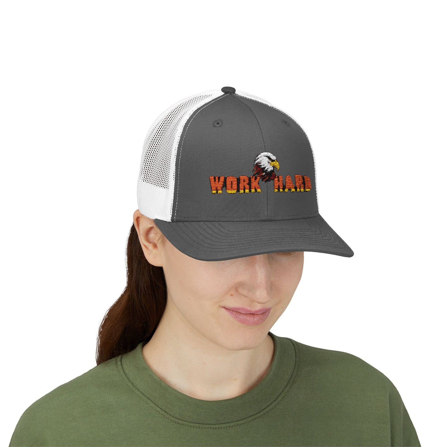 Work Hard Eagle Snapback Cap