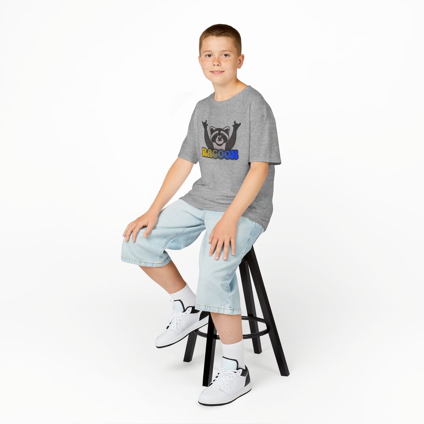 Rockin' Raccoon Kids Tee | Fun Cotton Shirt for Boys & Girls, Cute Animal Graphic Tee, Birthday Gift, Playtime Essential