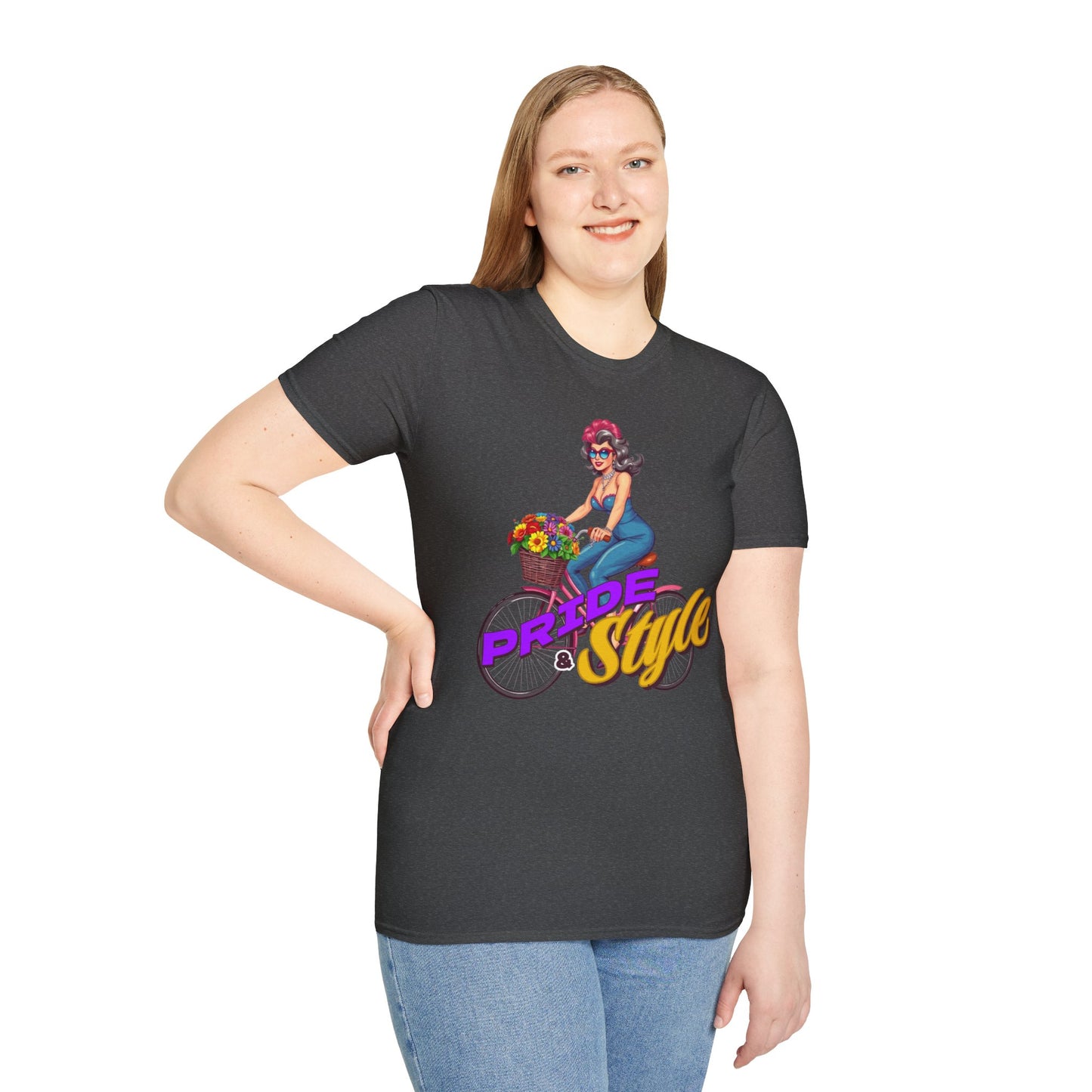 Pride Style Unisex T-Shirt, Fun Summer Tee, LGBTQ+ Gift, Bike Lover Shirt, Festival Wear, Colorful Pride Apparel