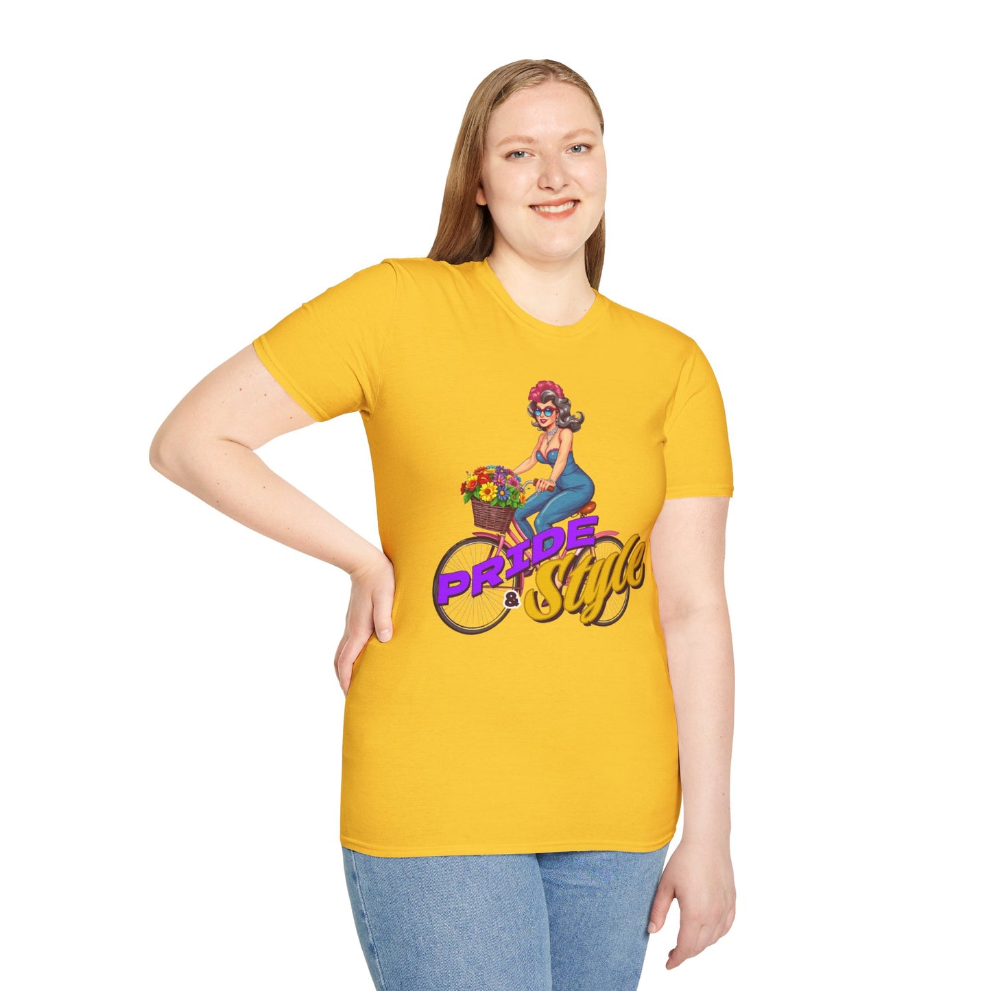 Pride Style Unisex T-Shirt, Fun Summer Tee, LGBTQ+ Gift, Bike Lover Shirt, Festival Wear, Colorful Pride Apparel