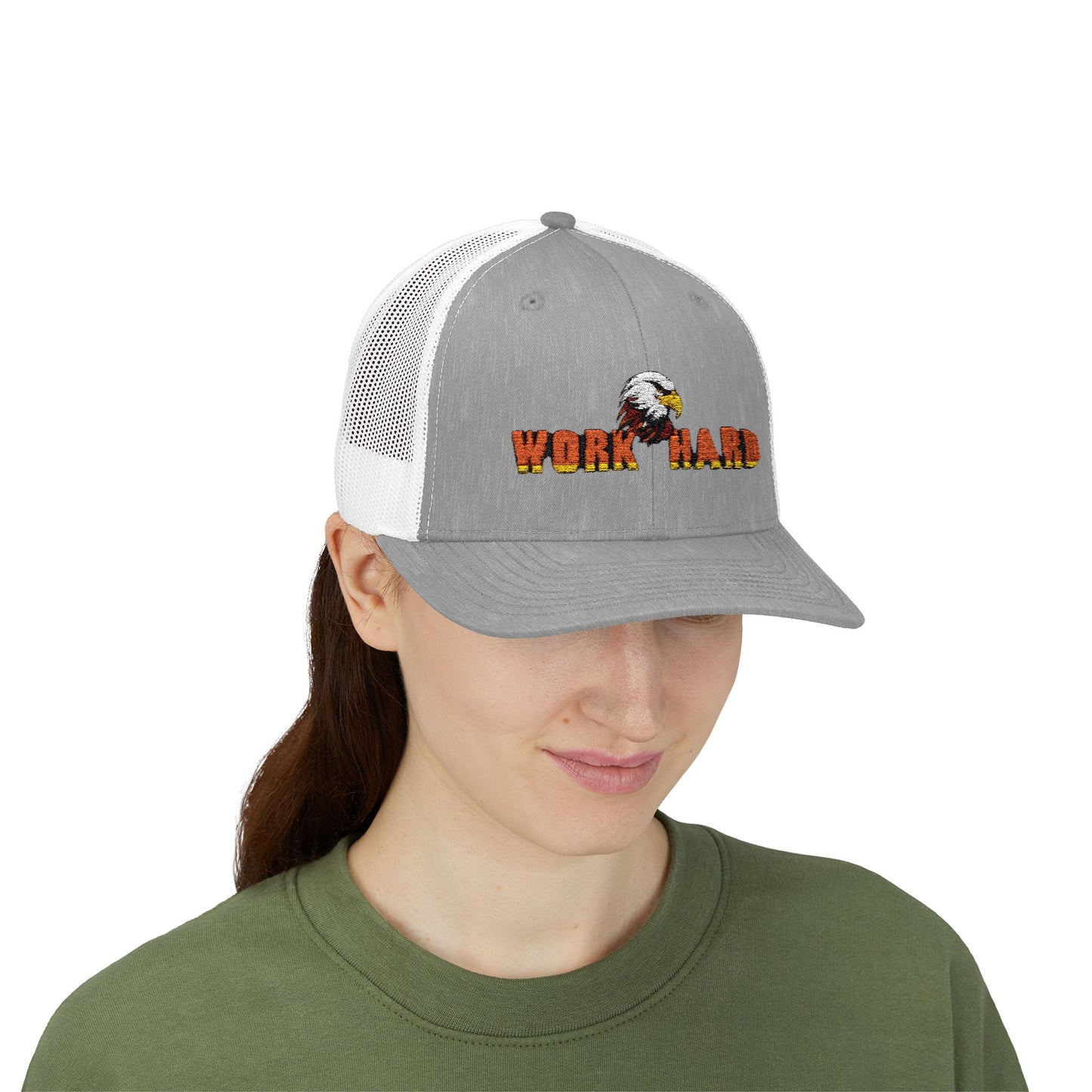 Work Hard Eagle Snapback Cap