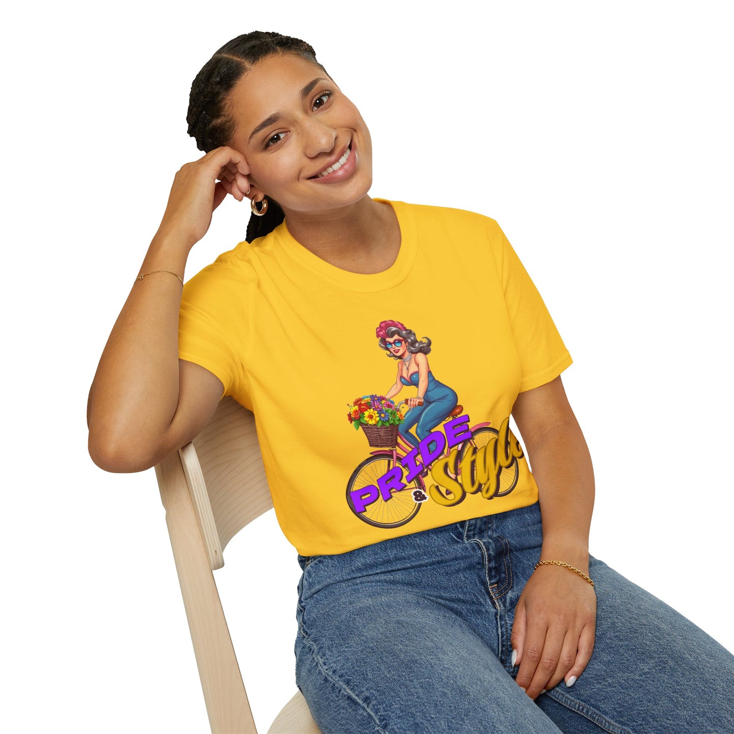 Pride Style Unisex T-Shirt, Fun Summer Tee, LGBTQ+ Gift, Bike Lover Shirt, Festival Wear, Colorful Pride Apparel
