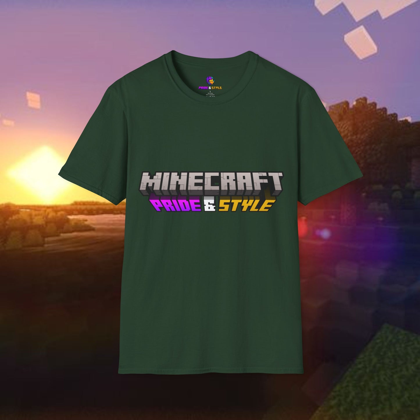Minecraft Pride & Style T-Shirt for Game Lovers, Unisex Graphic Tee for Pride Events, Casual Wear, Gamer Gift, Comfortable Fashion