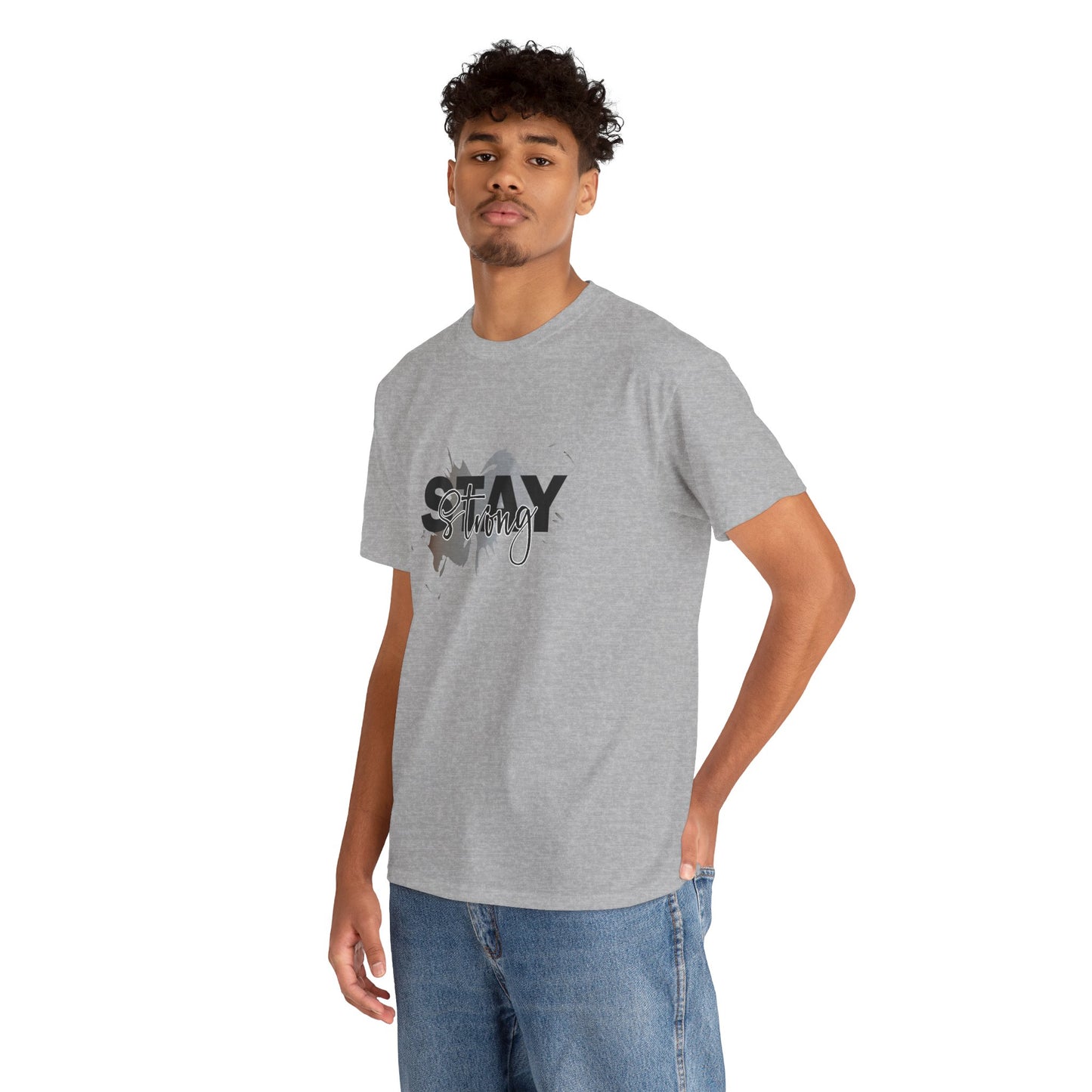 Stay Strong Unisex Heavy Cotton Tee, Inspirational T-Shirt, Motivational Apparel, Casual Wear, Gifts for Him/Her, Everyday Comfort