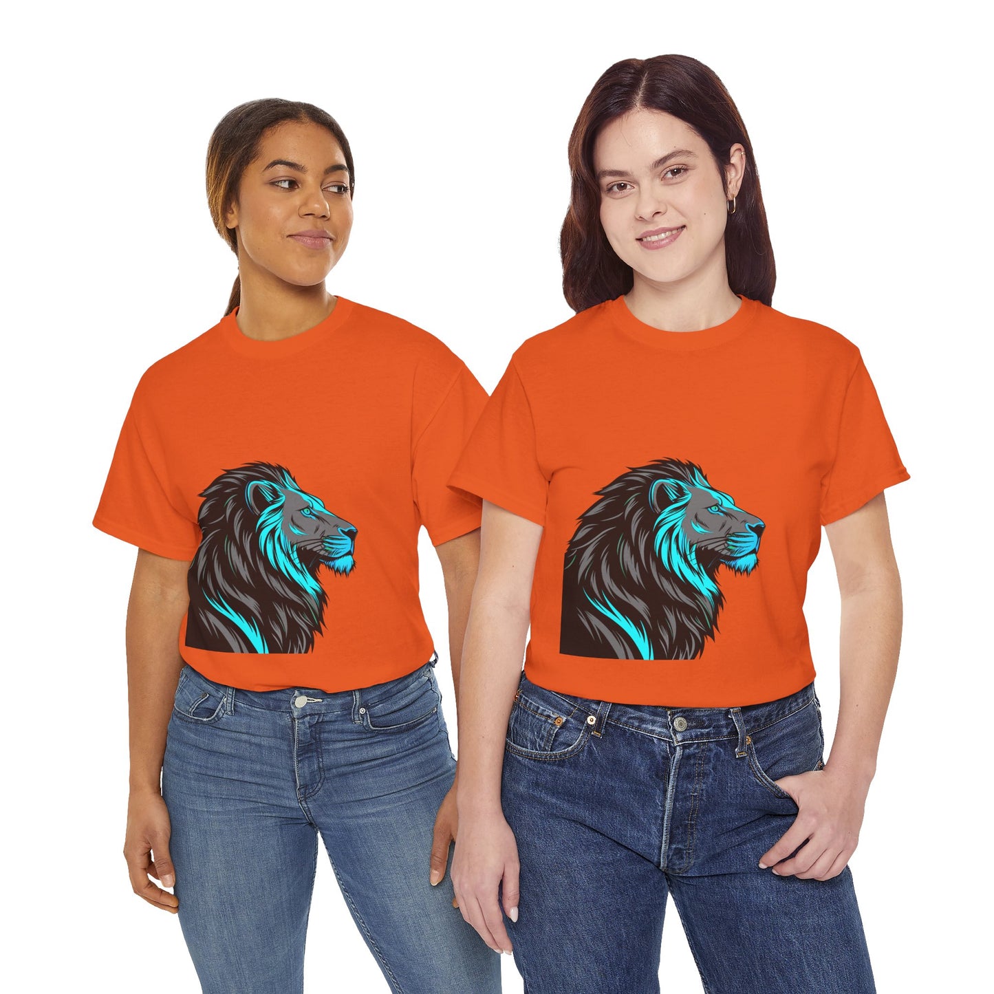 Stylish Lion Graphic Tee for Animal Lovers, Unisex Heavy Cotton T-Shirt, Casual Wear, Birthday Gift, Nature Lover's Top, Unique Design