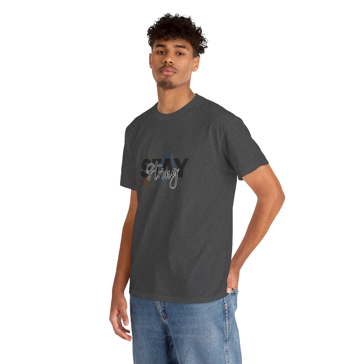 Stay Strong Unisex Heavy Cotton Tee, Inspirational T-Shirt, Motivational Apparel, Casual Wear, Gifts for Him/Her, Everyday Comfort
