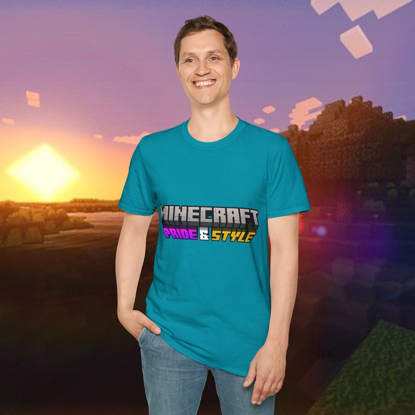 Minecraft Pride & Style T-Shirt for Game Lovers, Unisex Graphic Tee for Pride Events, Casual Wear, Gamer Gift, Comfortable Fashion