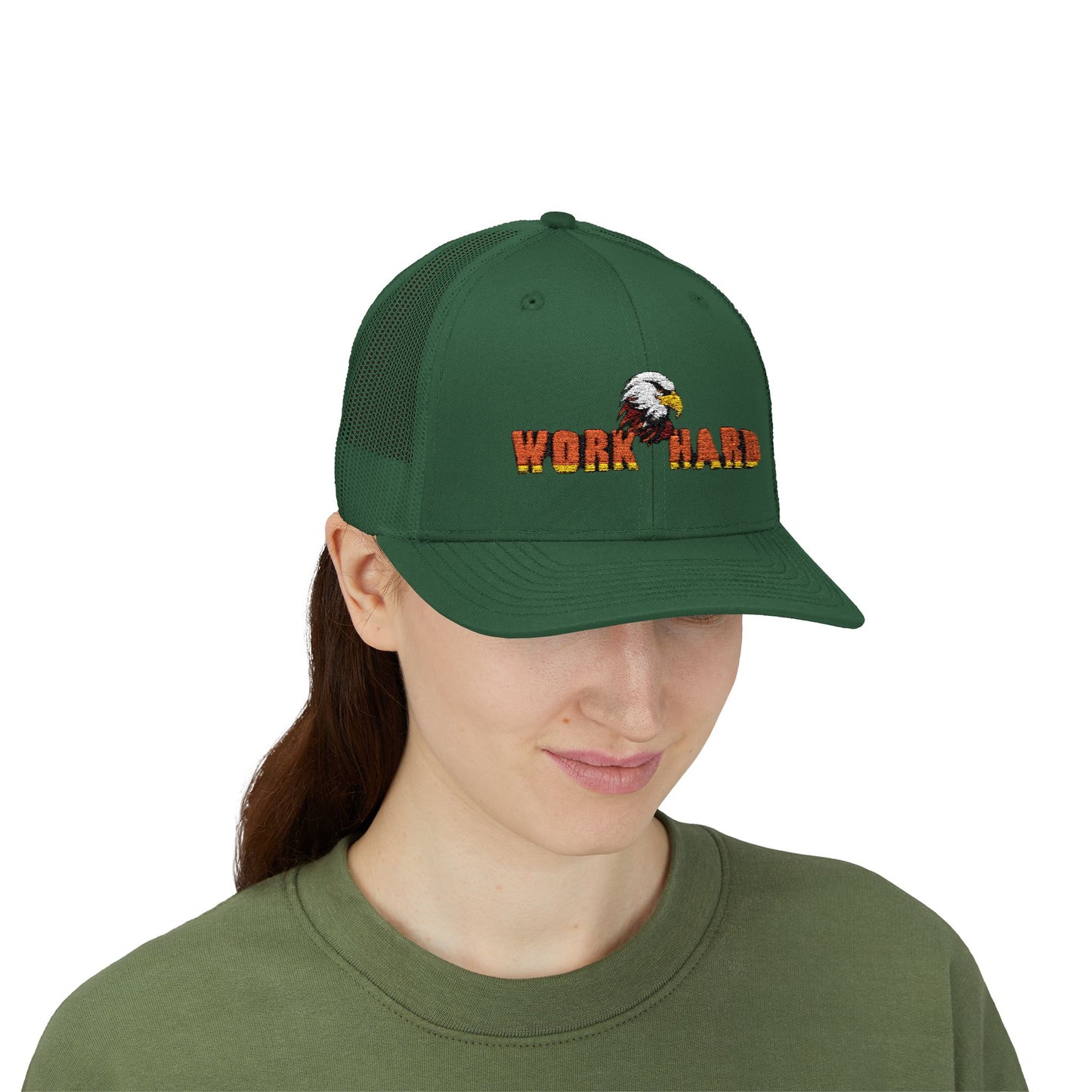 Work Hard Eagle Snapback Cap