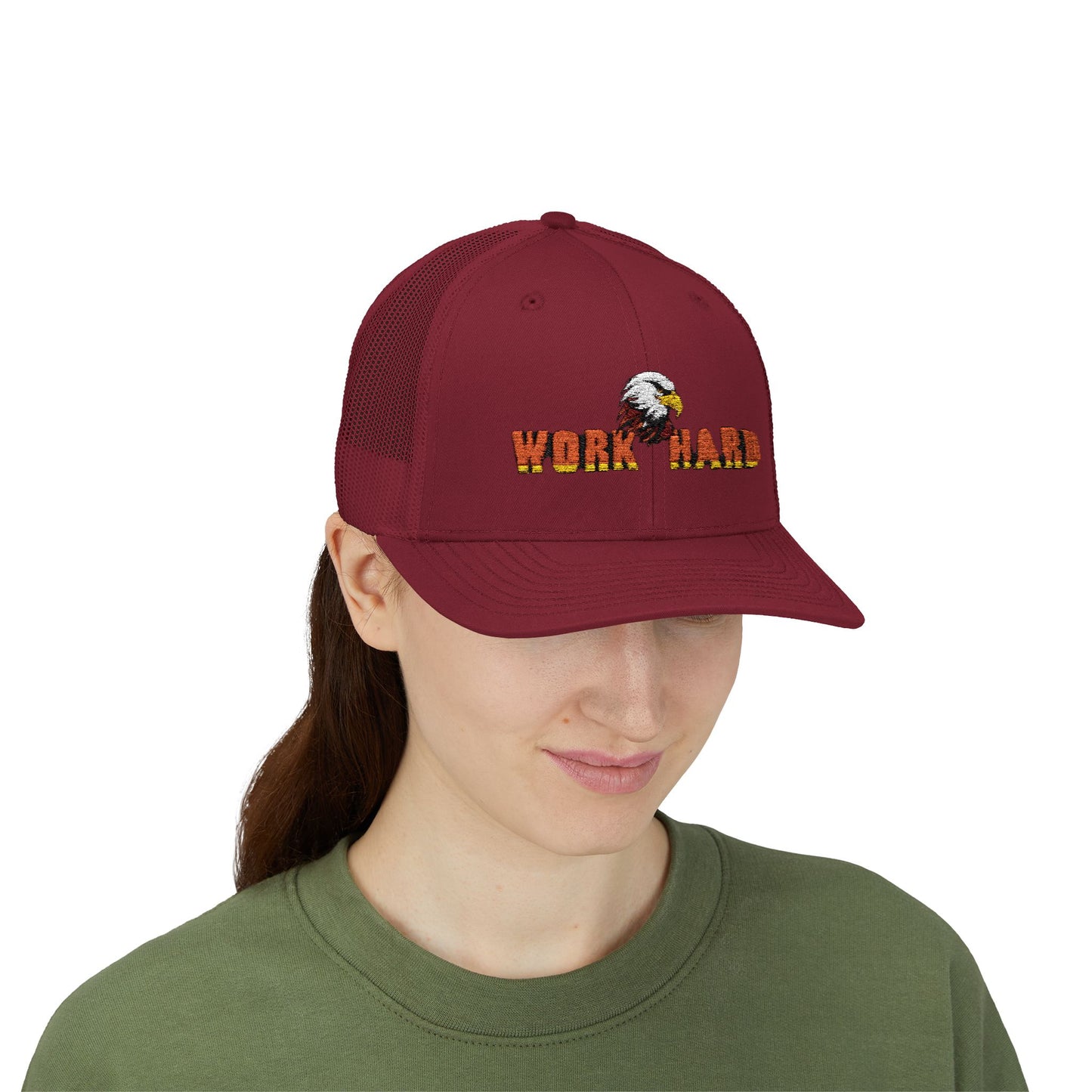 Work Hard Eagle Snapback Cap