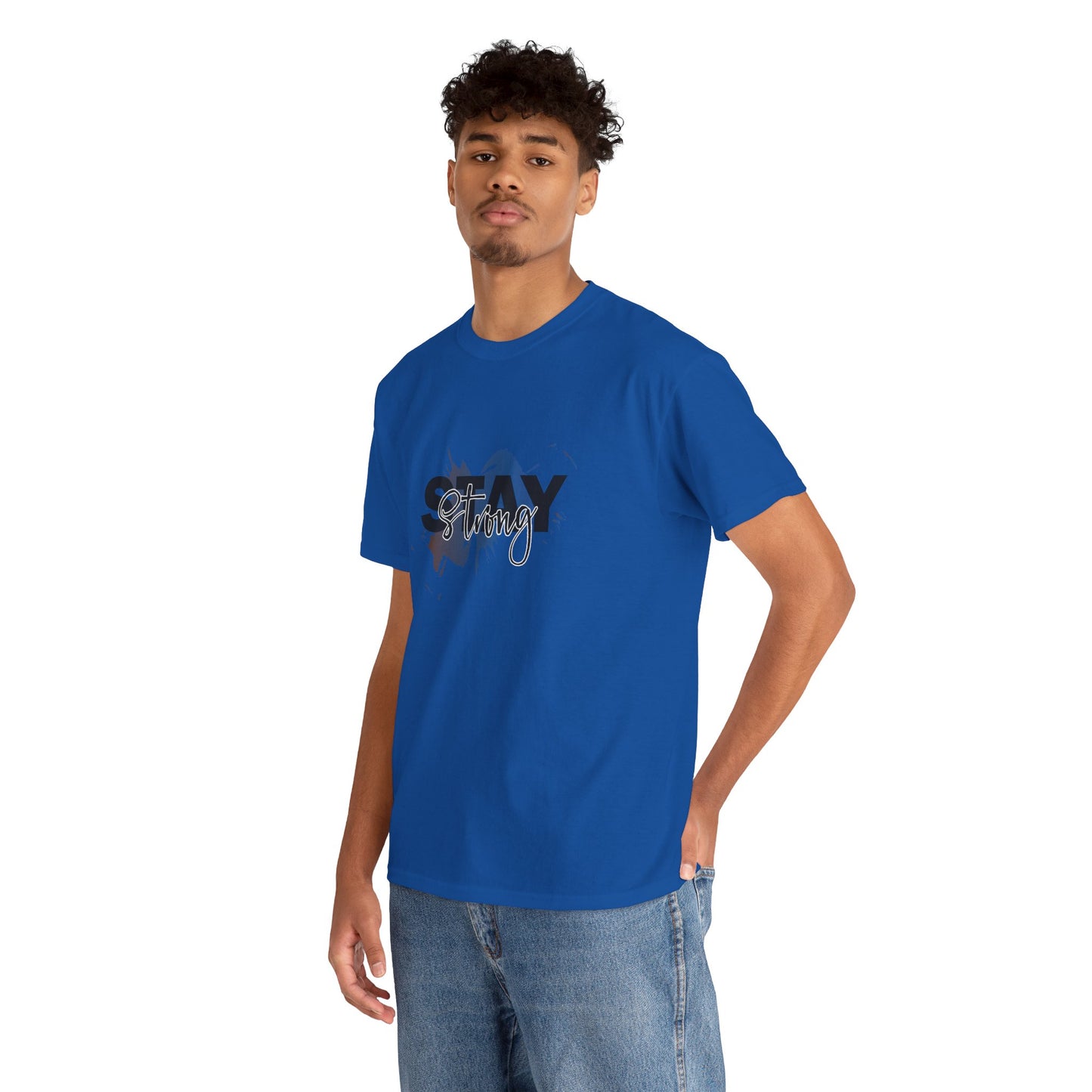 Stay Strong Unisex Heavy Cotton Tee, Inspirational T-Shirt, Motivational Apparel, Casual Wear, Gifts for Him/Her, Everyday Comfort
