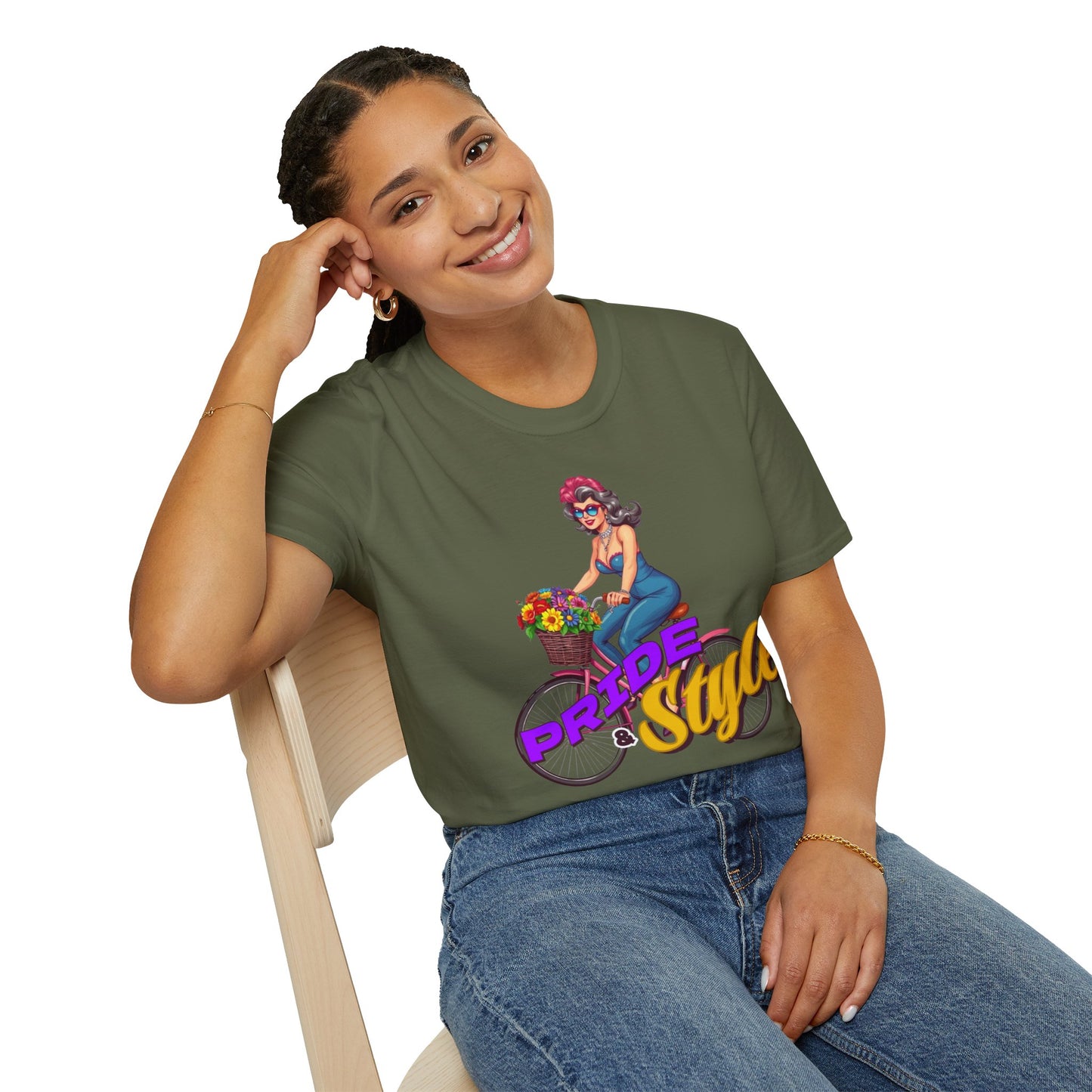 Pride Style Unisex T-Shirt, Fun Summer Tee, LGBTQ+ Gift, Bike Lover Shirt, Festival Wear, Colorful Pride Apparel