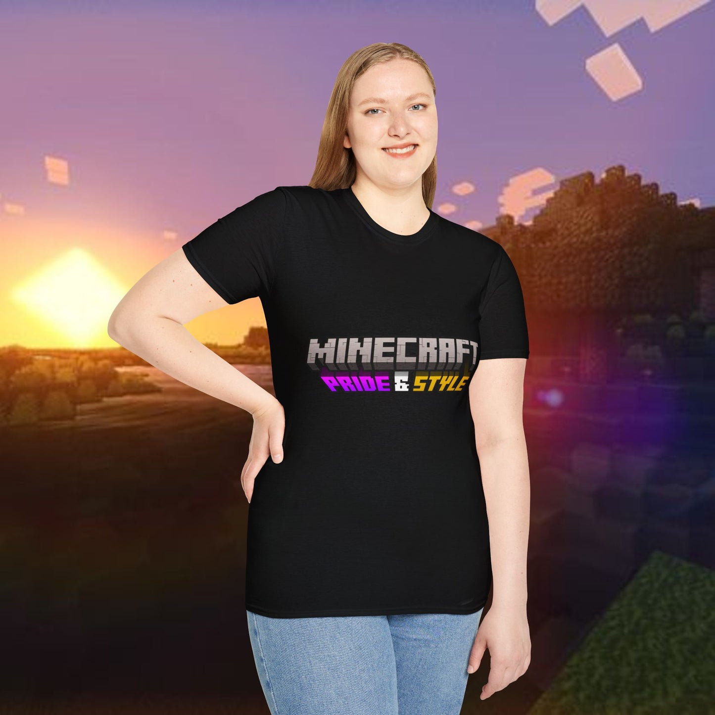 Minecraft Pride & Style T-Shirt for Game Lovers, Unisex Graphic Tee for Pride Events, Casual Wear, Gamer Gift, Comfortable Fashion