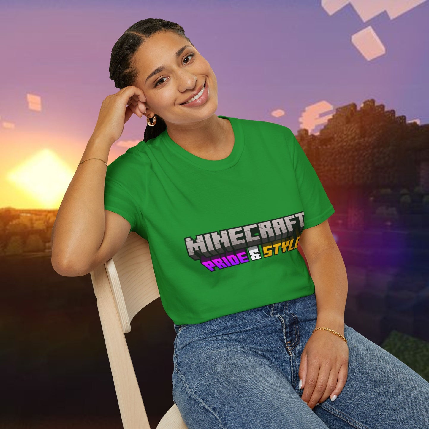 Minecraft Pride & Style T-Shirt for Game Lovers, Unisex Graphic Tee for Pride Events, Casual Wear, Gamer Gift, Comfortable Fashion