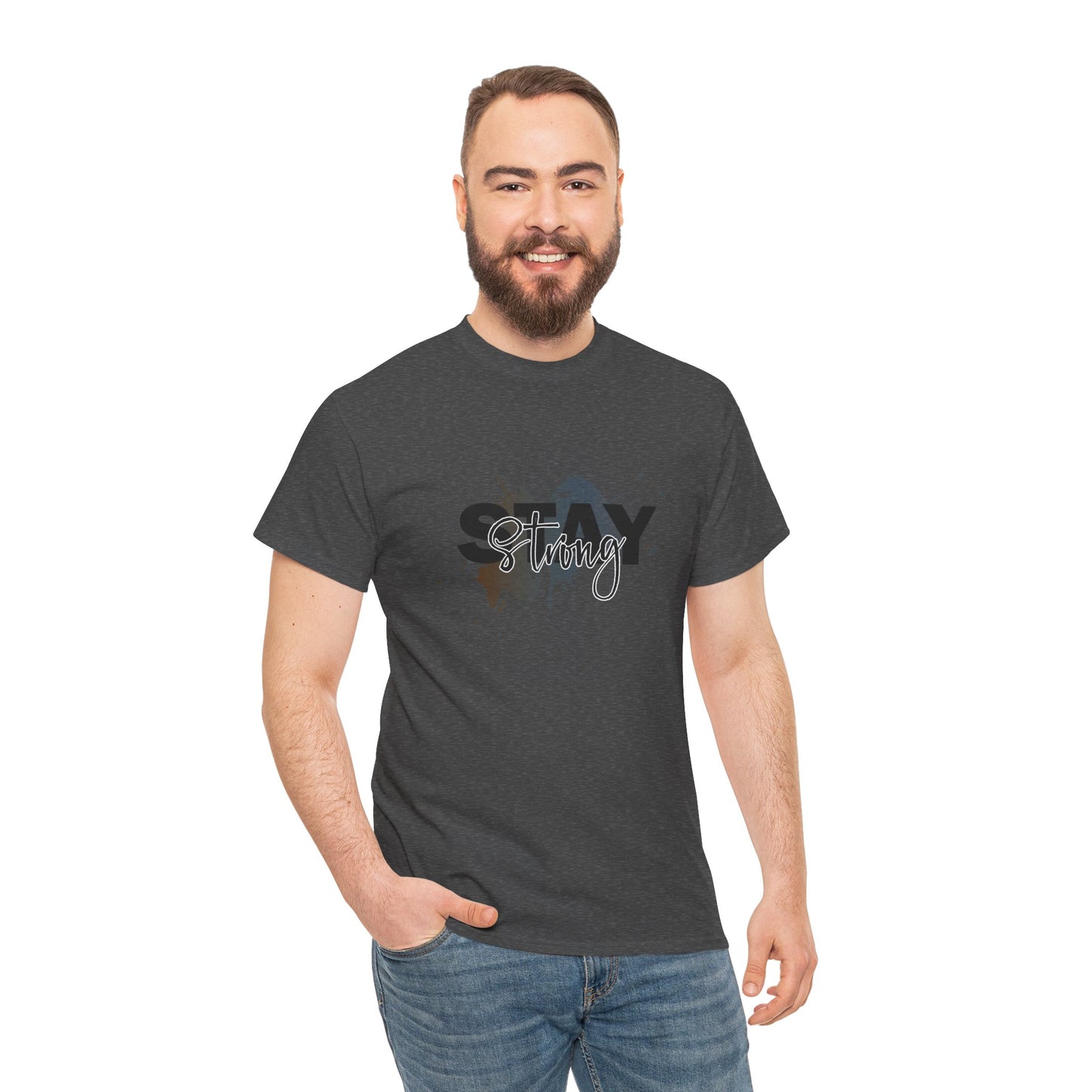 Stay Strong Unisex Heavy Cotton Tee, Inspirational T-Shirt, Motivational Apparel, Casual Wear, Gifts for Him/Her, Everyday Comfort