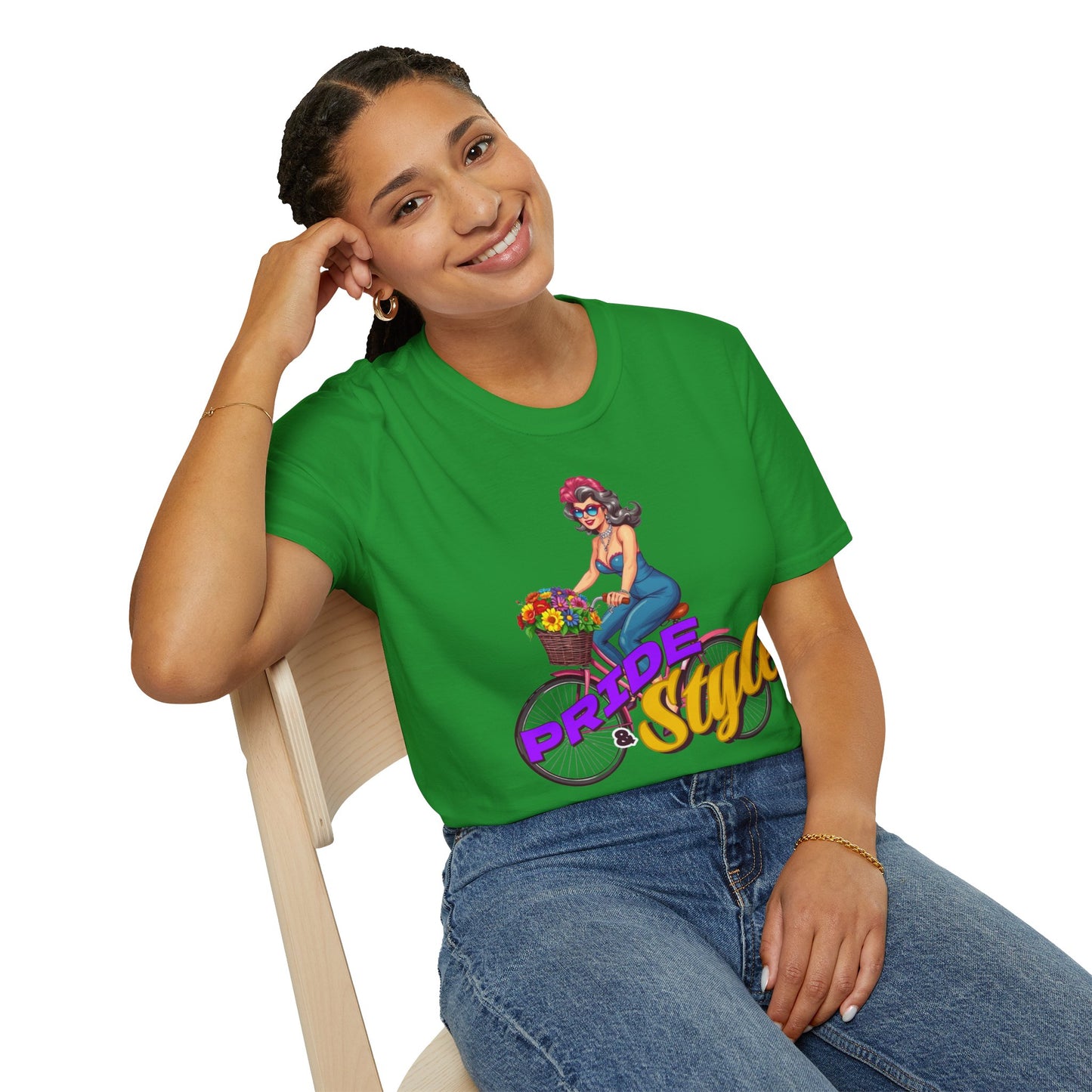 Pride Style Unisex T-Shirt, Fun Summer Tee, LGBTQ+ Gift, Bike Lover Shirt, Festival Wear, Colorful Pride Apparel