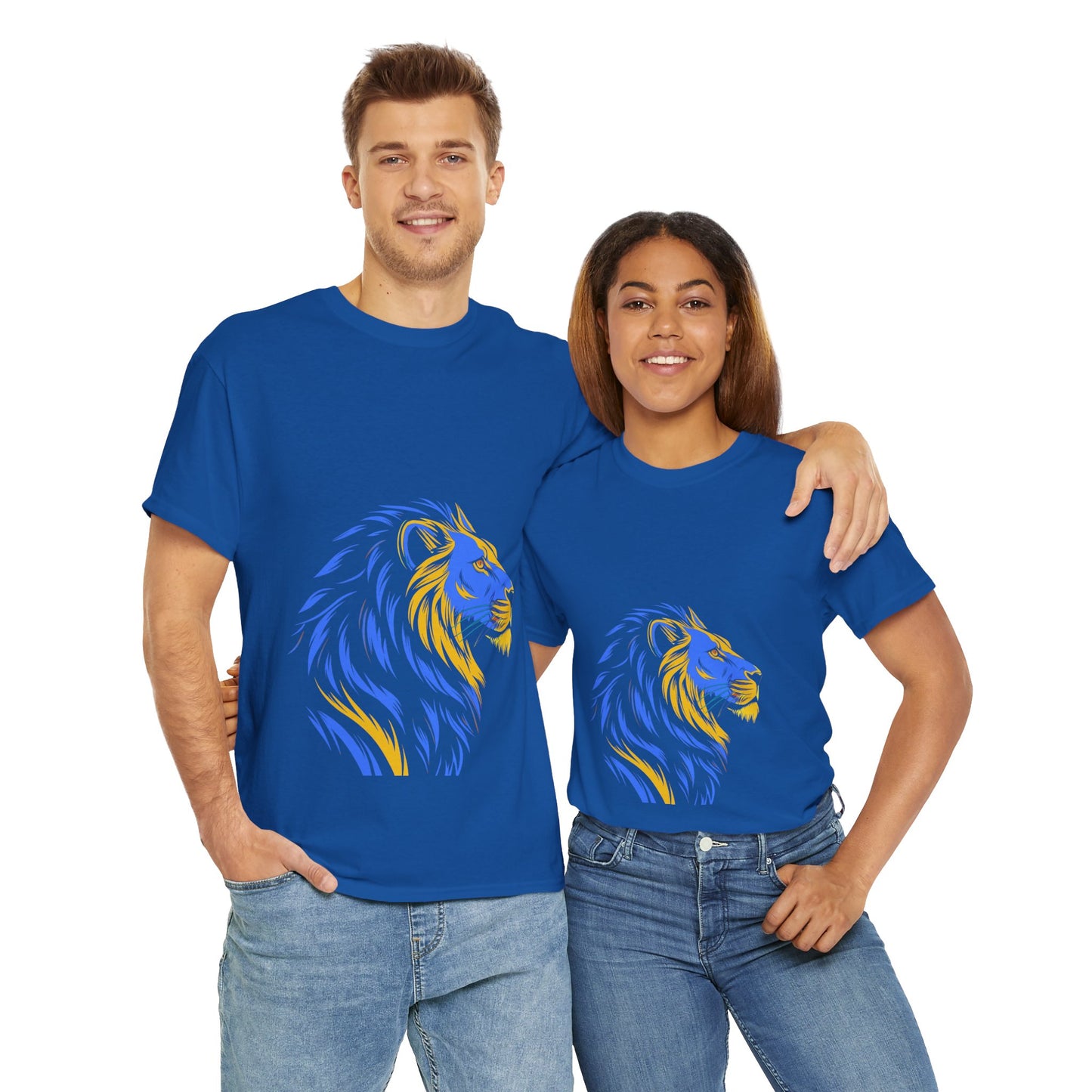 Stylish Lion Graphic Tee for Animal Lovers, Unisex Heavy Cotton T-Shirt, Casual Wear, Birthday Gift, Nature Lover's Top, Unique Design