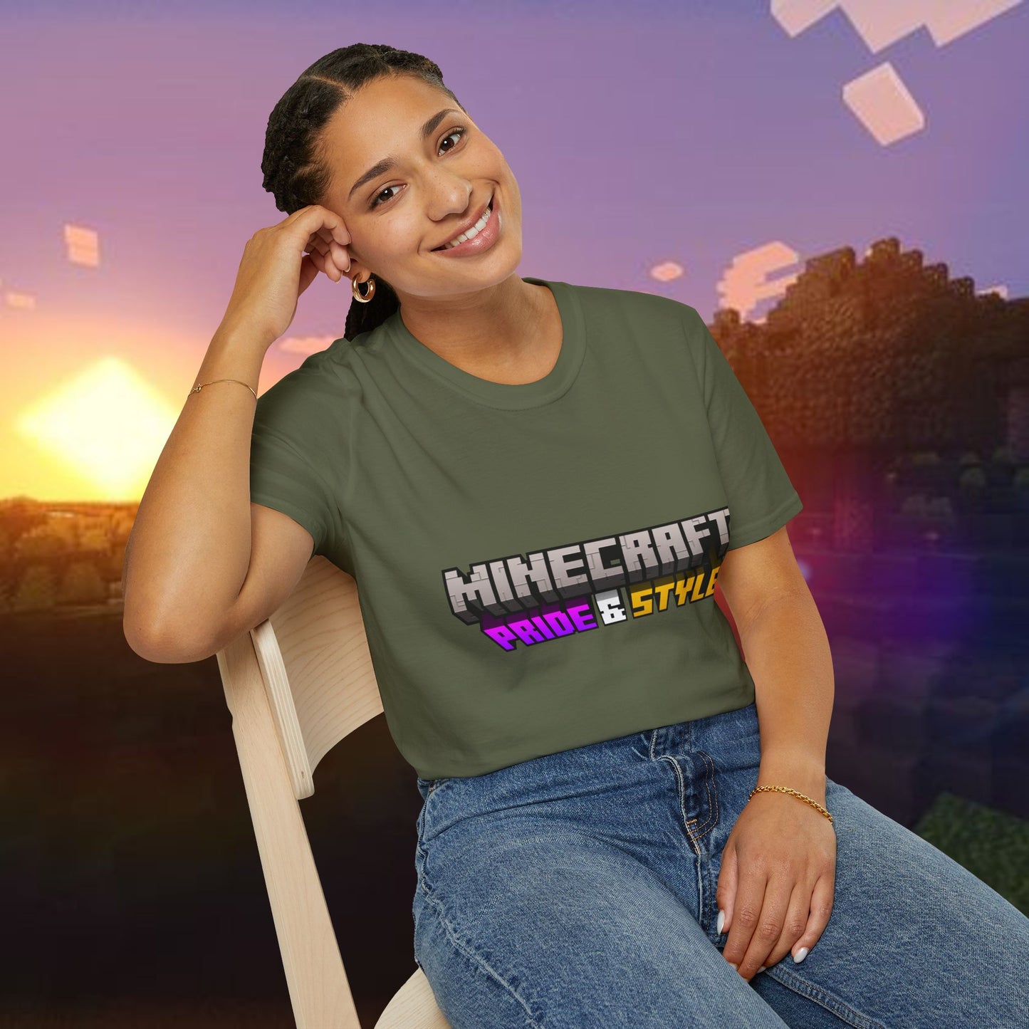 Minecraft Pride & Style T-Shirt for Game Lovers, Unisex Graphic Tee for Pride Events, Casual Wear, Gamer Gift, Comfortable Fashion