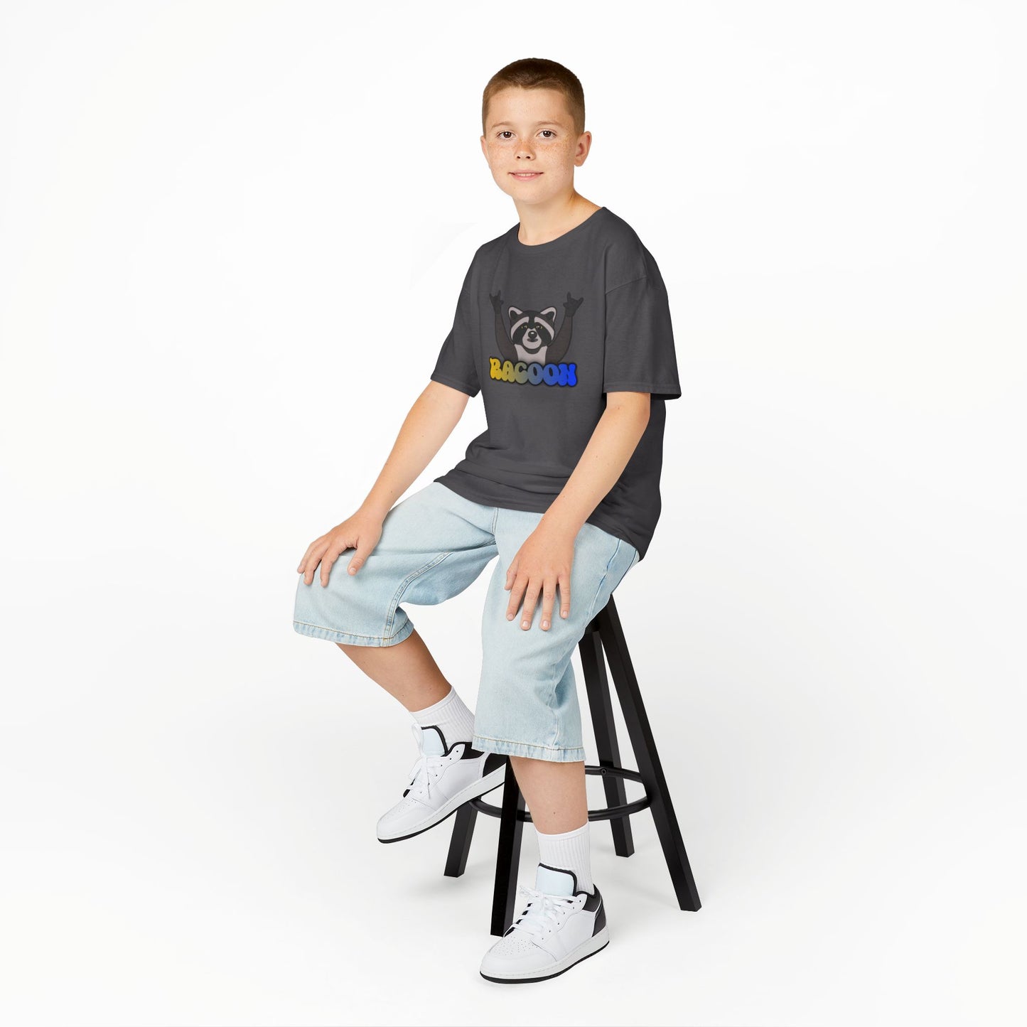 Rockin' Raccoon Kids Tee | Fun Cotton Shirt for Boys & Girls, Cute Animal Graphic Tee, Birthday Gift, Playtime Essential