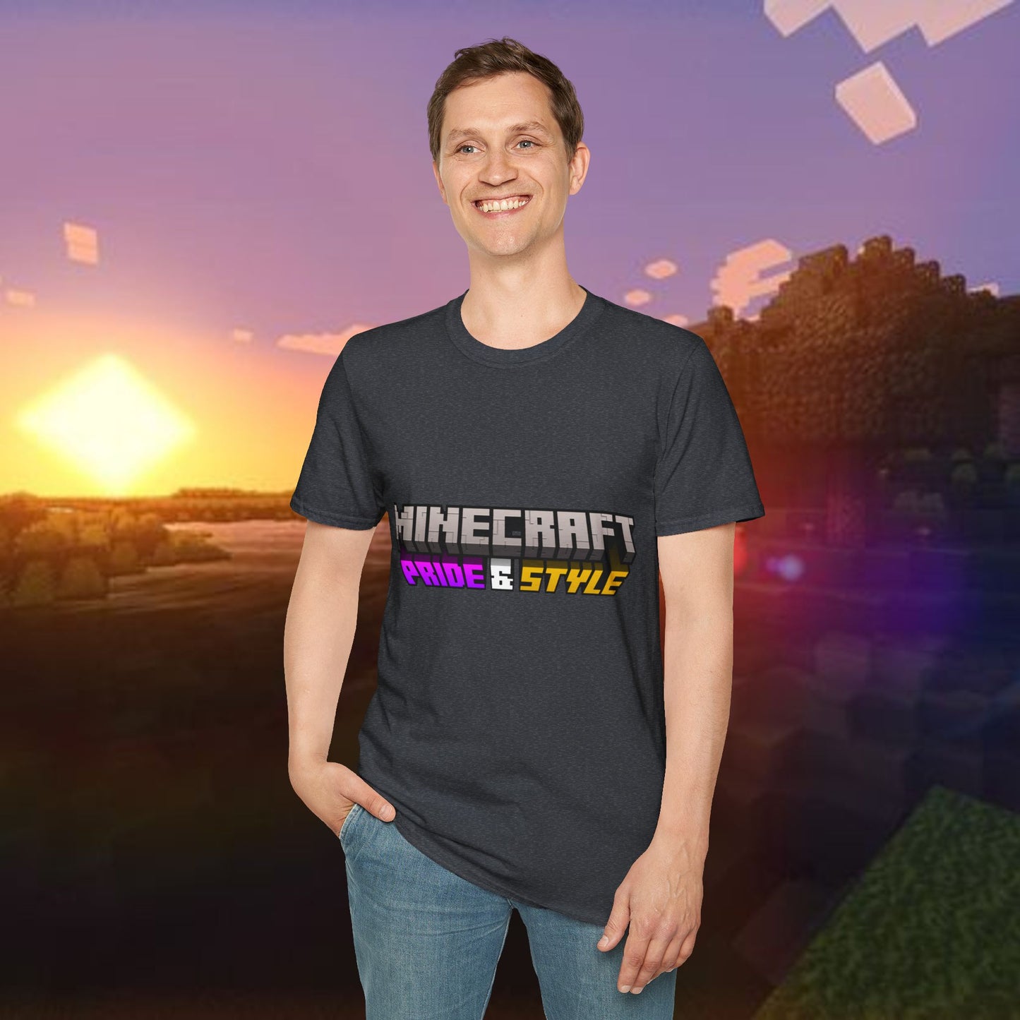 Minecraft Pride & Style T-Shirt for Game Lovers, Unisex Graphic Tee for Pride Events, Casual Wear, Gamer Gift, Comfortable Fashion