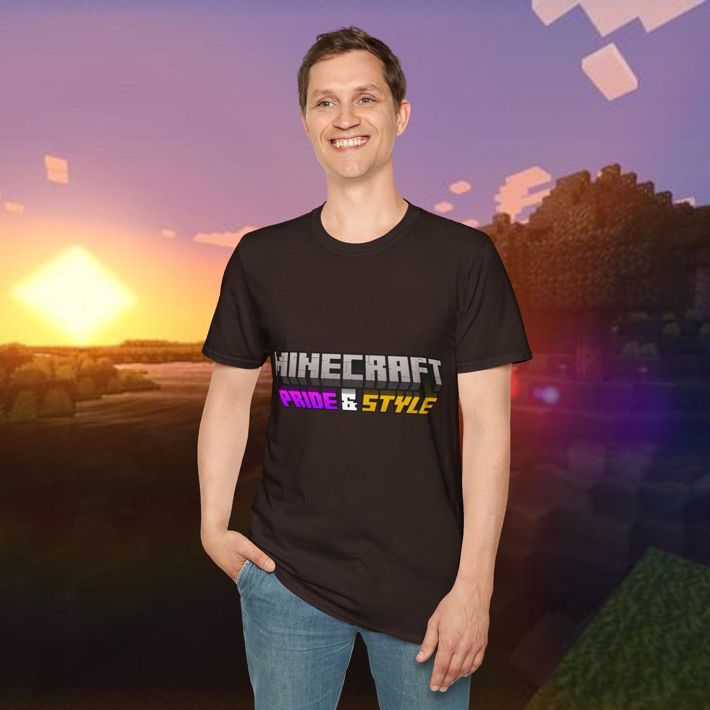 Minecraft Pride & Style T-Shirt for Game Lovers, Unisex Graphic Tee for Pride Events, Casual Wear, Gamer Gift, Comfortable Fashion
