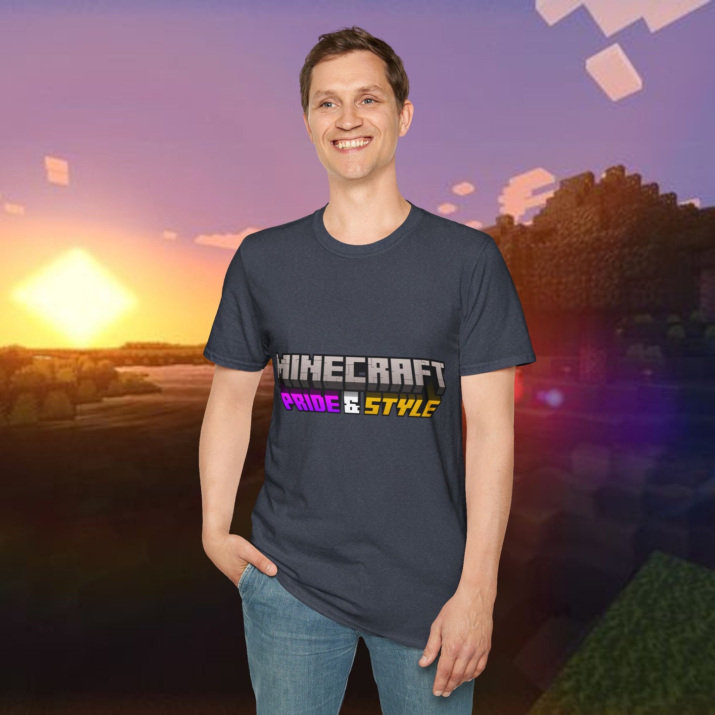 Minecraft Pride & Style T-Shirt for Game Lovers, Unisex Graphic Tee for Pride Events, Casual Wear, Gamer Gift, Comfortable Fashion