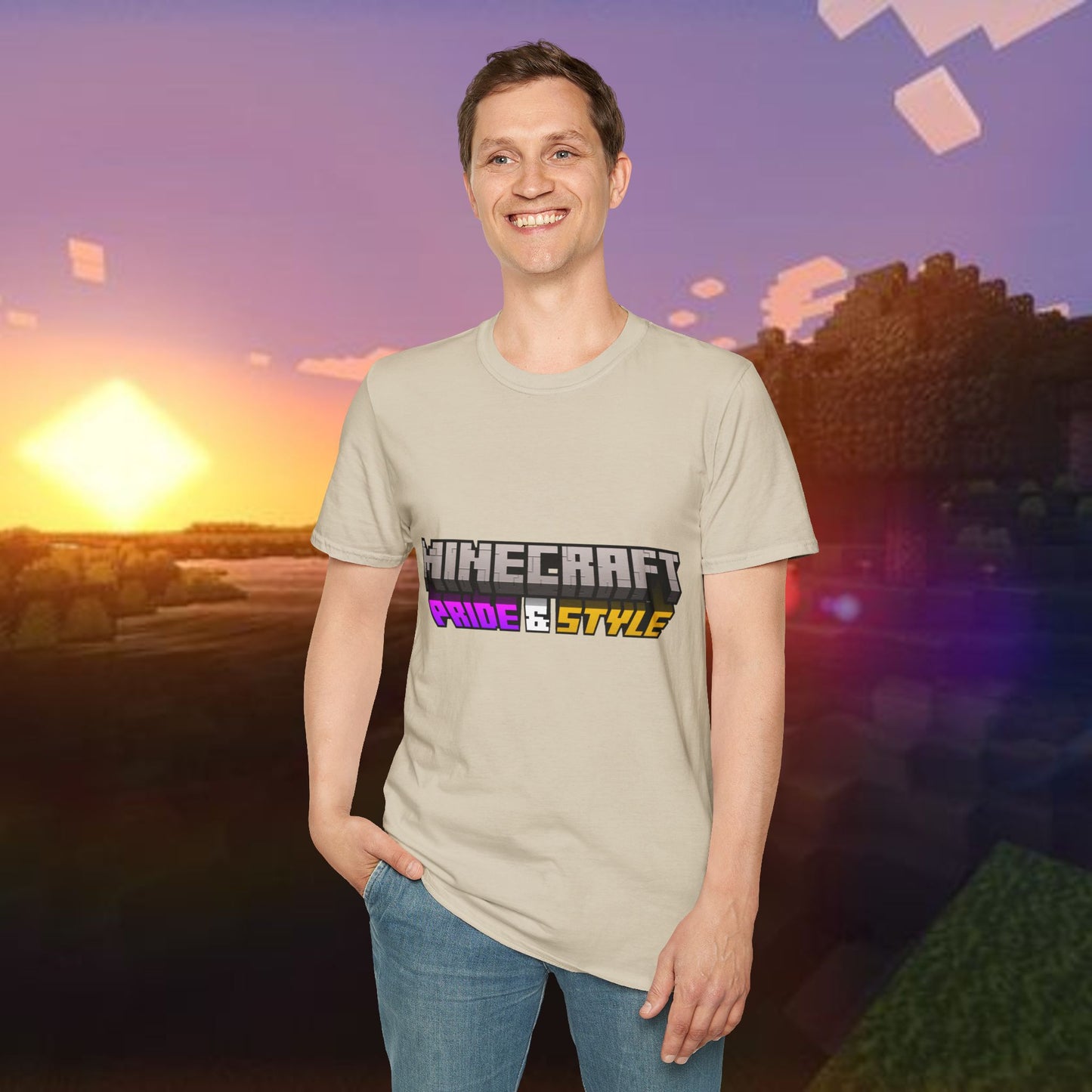 Minecraft Pride & Style T-Shirt for Game Lovers, Unisex Graphic Tee for Pride Events, Casual Wear, Gamer Gift, Comfortable Fashion