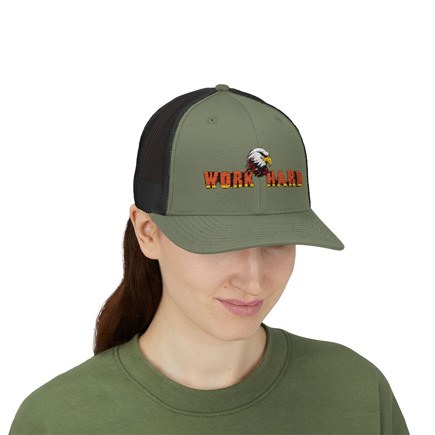 Work Hard Eagle Snapback Cap