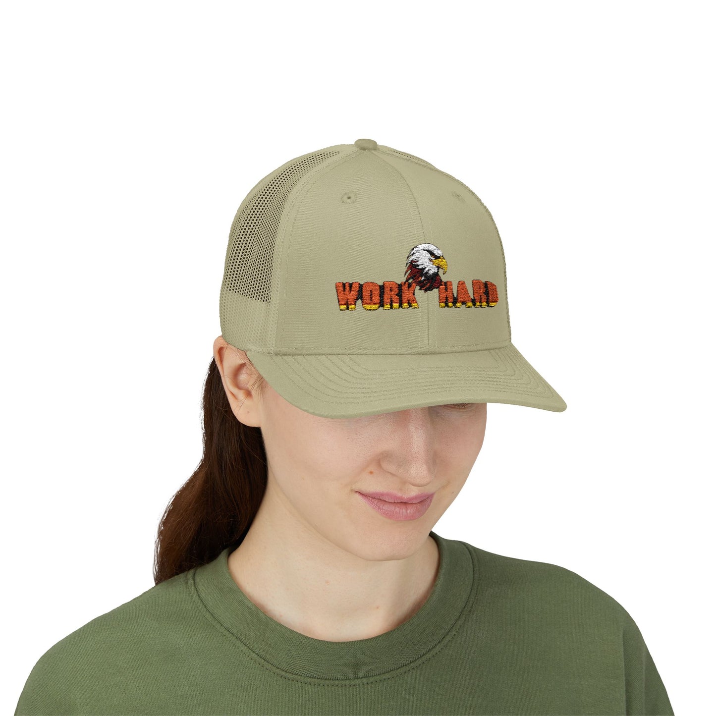 Work Hard Eagle Snapback Cap