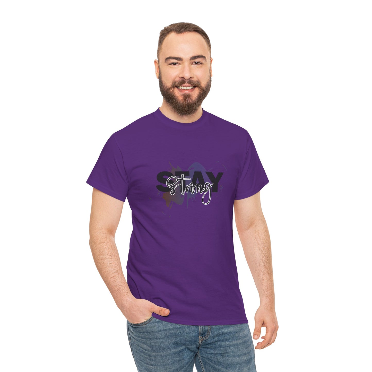 Stay Strong Unisex Heavy Cotton Tee, Inspirational T-Shirt, Motivational Apparel, Casual Wear, Gifts for Him/Her, Everyday Comfort