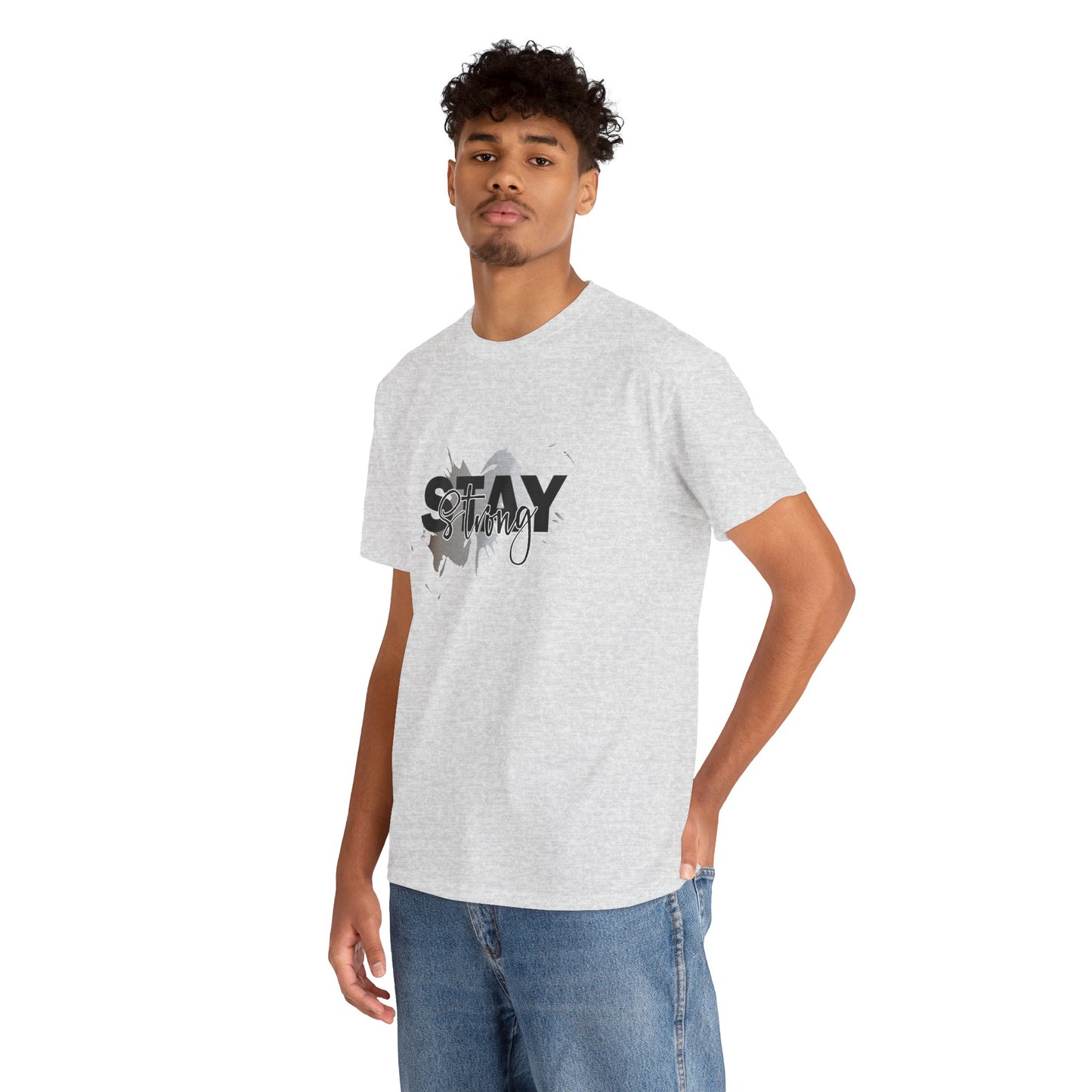 Stay Strong Unisex Heavy Cotton Tee, Inspirational T-Shirt, Motivational Apparel, Casual Wear, Gifts for Him/Her, Everyday Comfort
