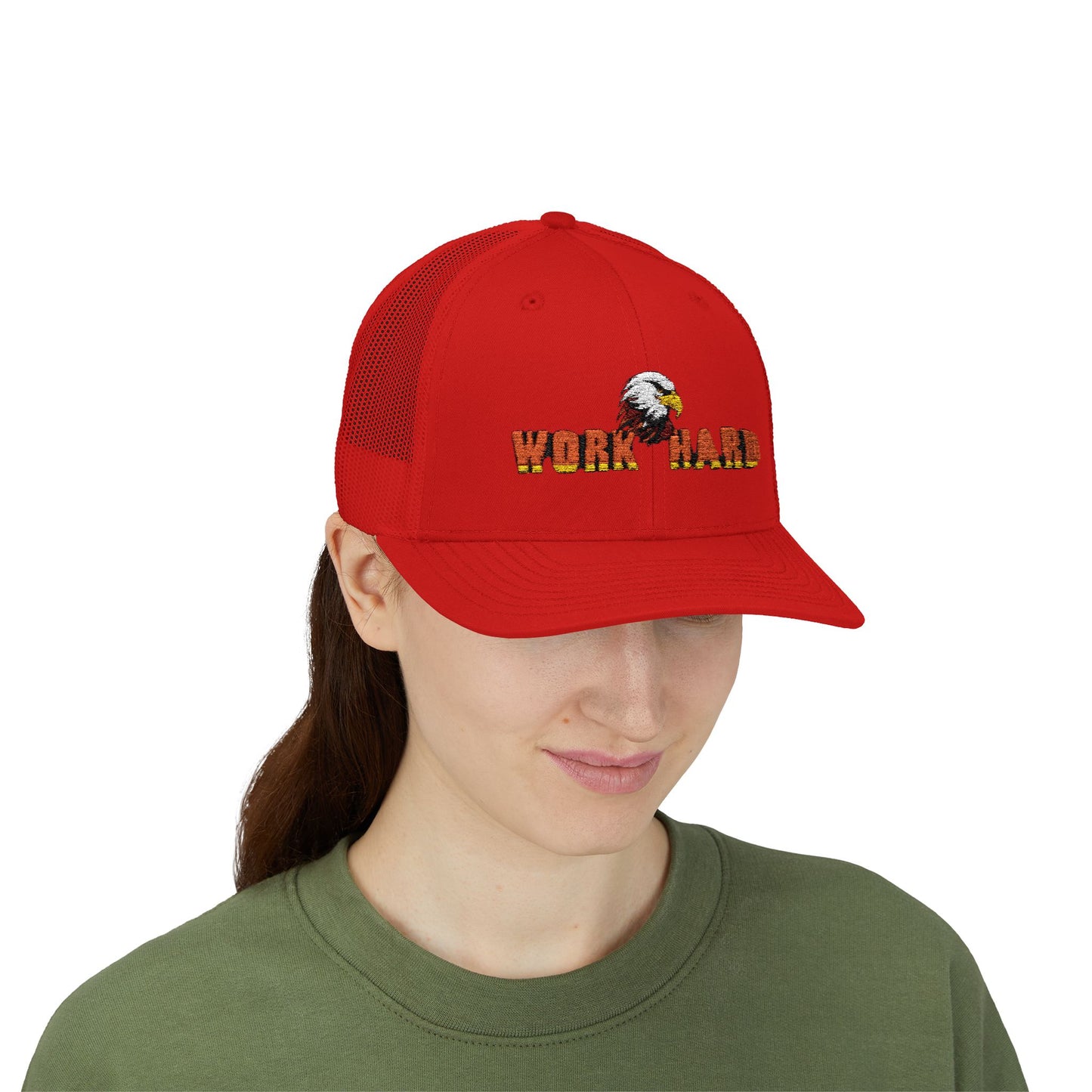 Work Hard Eagle Snapback Cap
