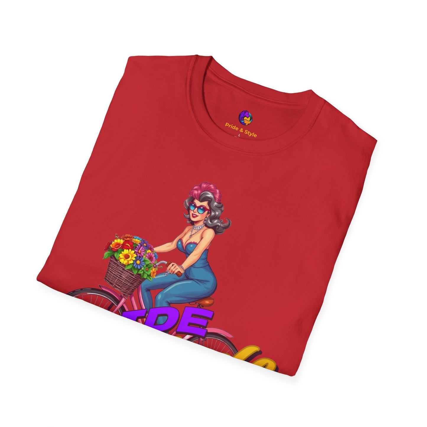 Pride Style Unisex T-Shirt, Fun Summer Tee, LGBTQ+ Gift, Bike Lover Shirt, Festival Wear, Colorful Pride Apparel