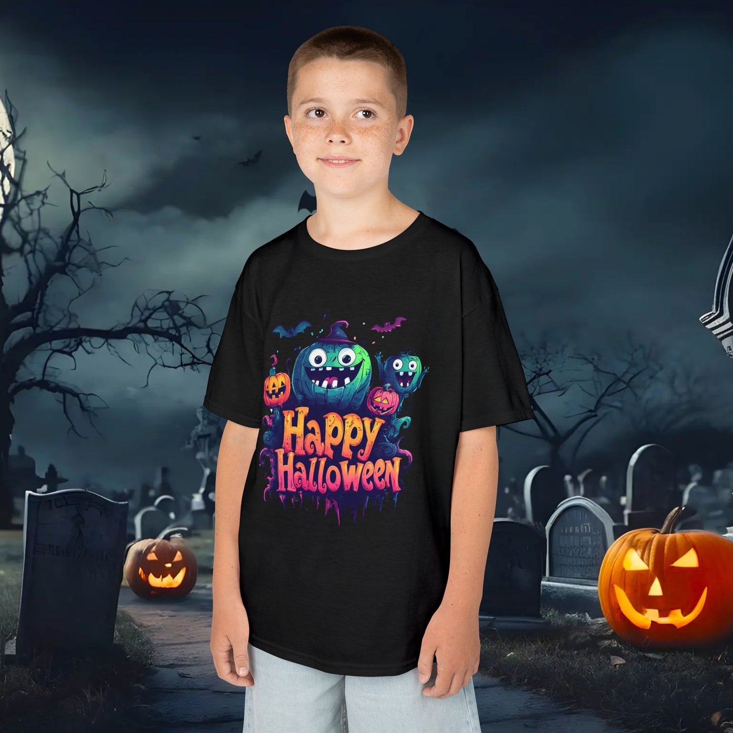 Halloween Kids Tee, Spooky T-Shirt for Children, Perfect for Halloween Parties, Trick or Treating, Gifting to Kids
