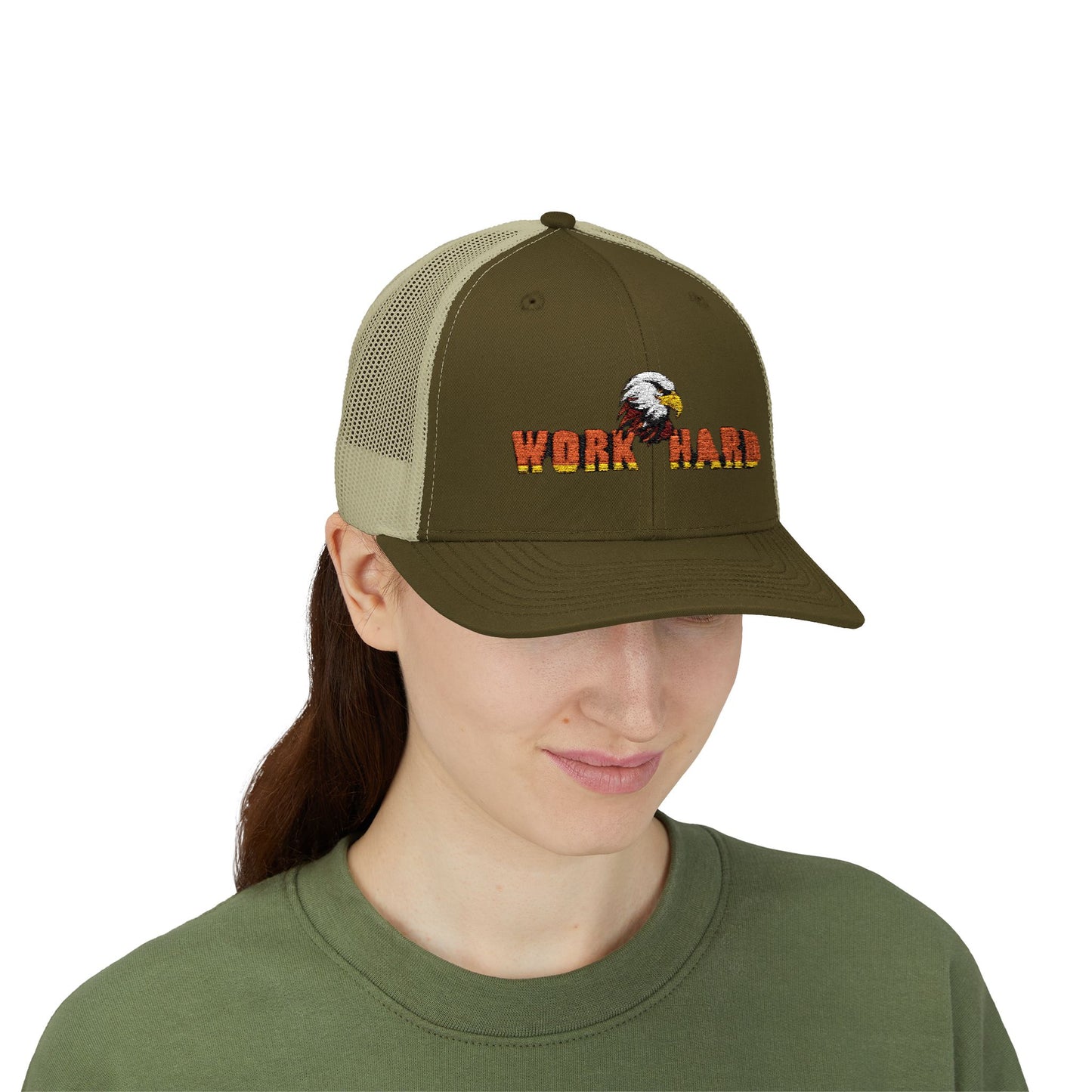 Work Hard Eagle Snapback Cap