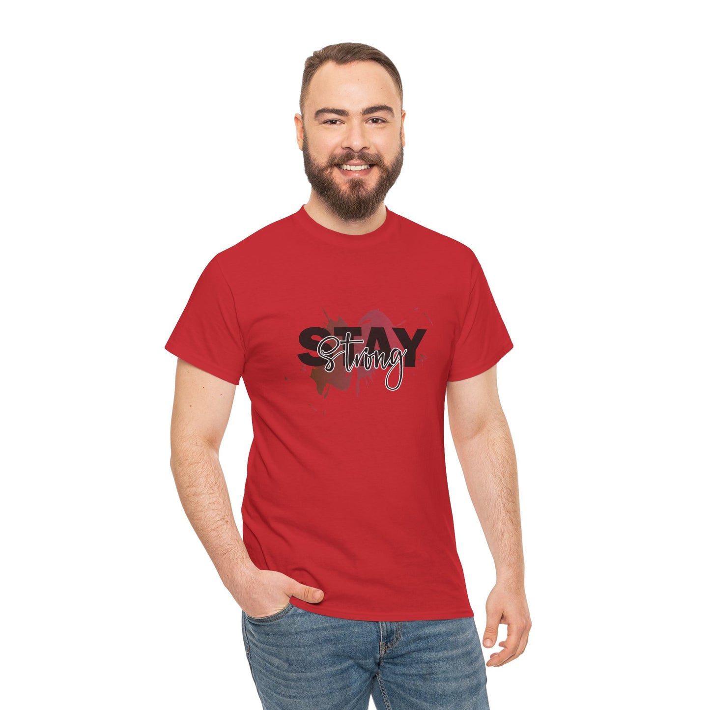 Stay Strong Unisex Heavy Cotton Tee, Inspirational T-Shirt, Motivational Apparel, Casual Wear, Gifts for Him/Her, Everyday Comfort