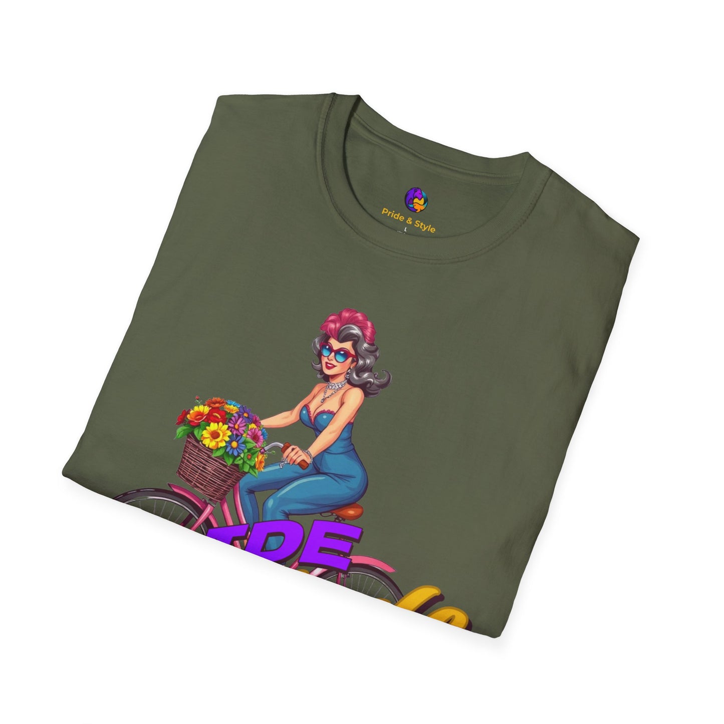 Pride Style Unisex T-Shirt, Fun Summer Tee, LGBTQ+ Gift, Bike Lover Shirt, Festival Wear, Colorful Pride Apparel